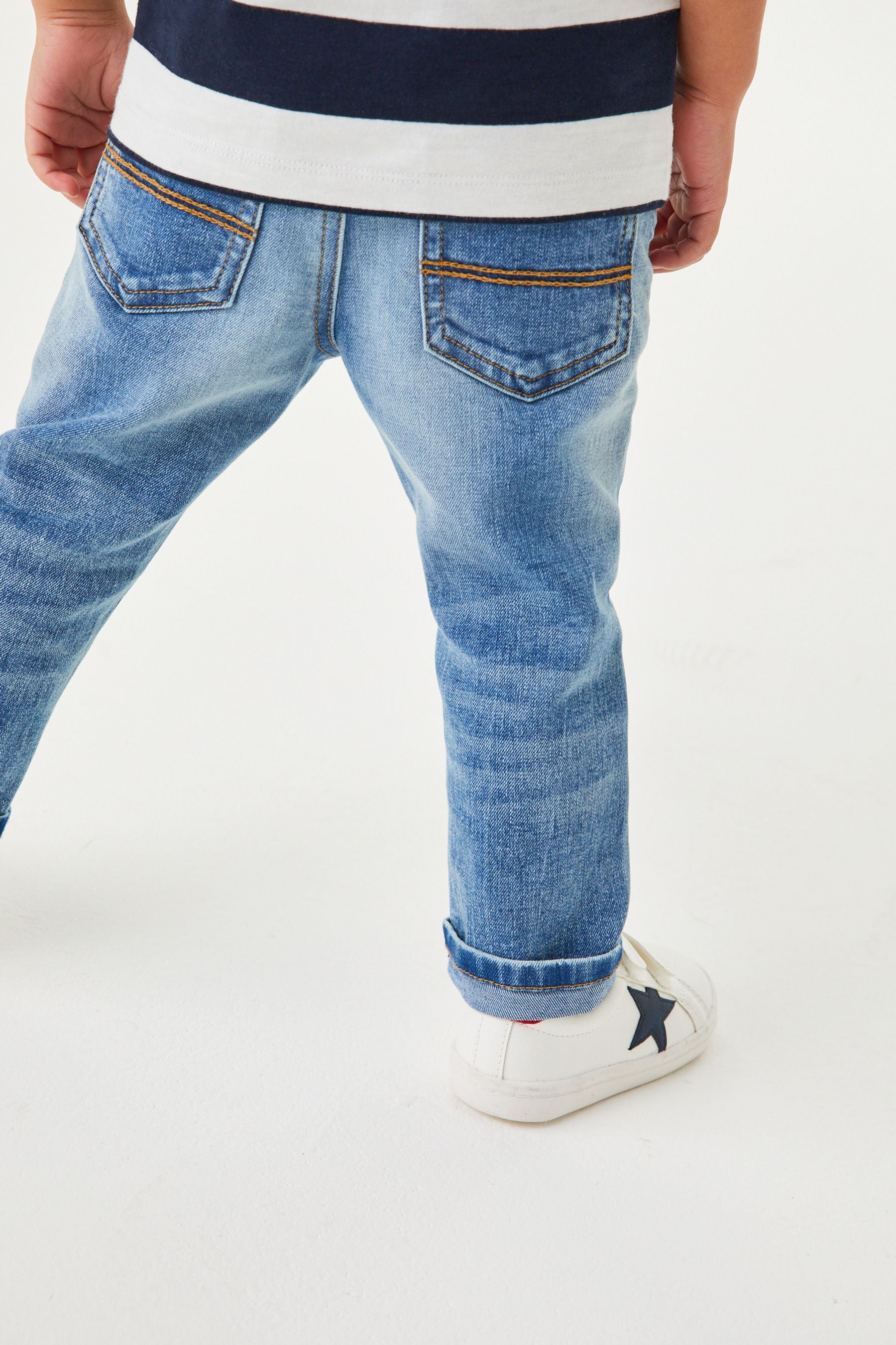 Light Blue Slim Fit Five Pocket Jeans With Stretch (3mths-7yrs)