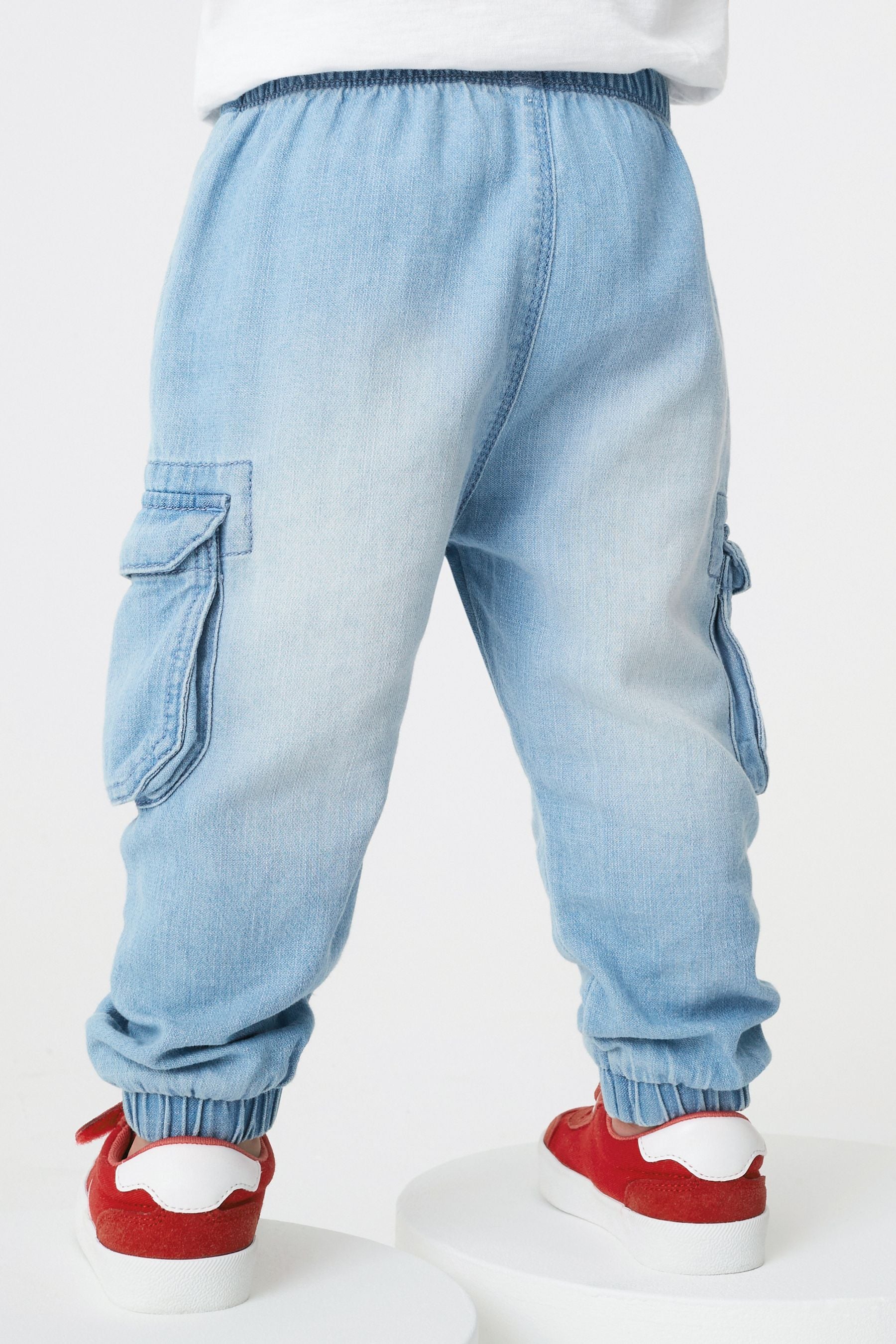 Light Blue Denim Lightweight Cargo Trousers (3mths-7yrs)