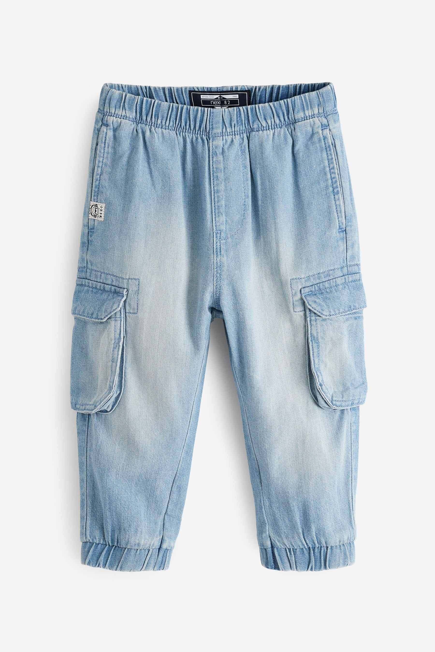 Light Blue Denim Lightweight Cargo Trousers (3mths-7yrs)