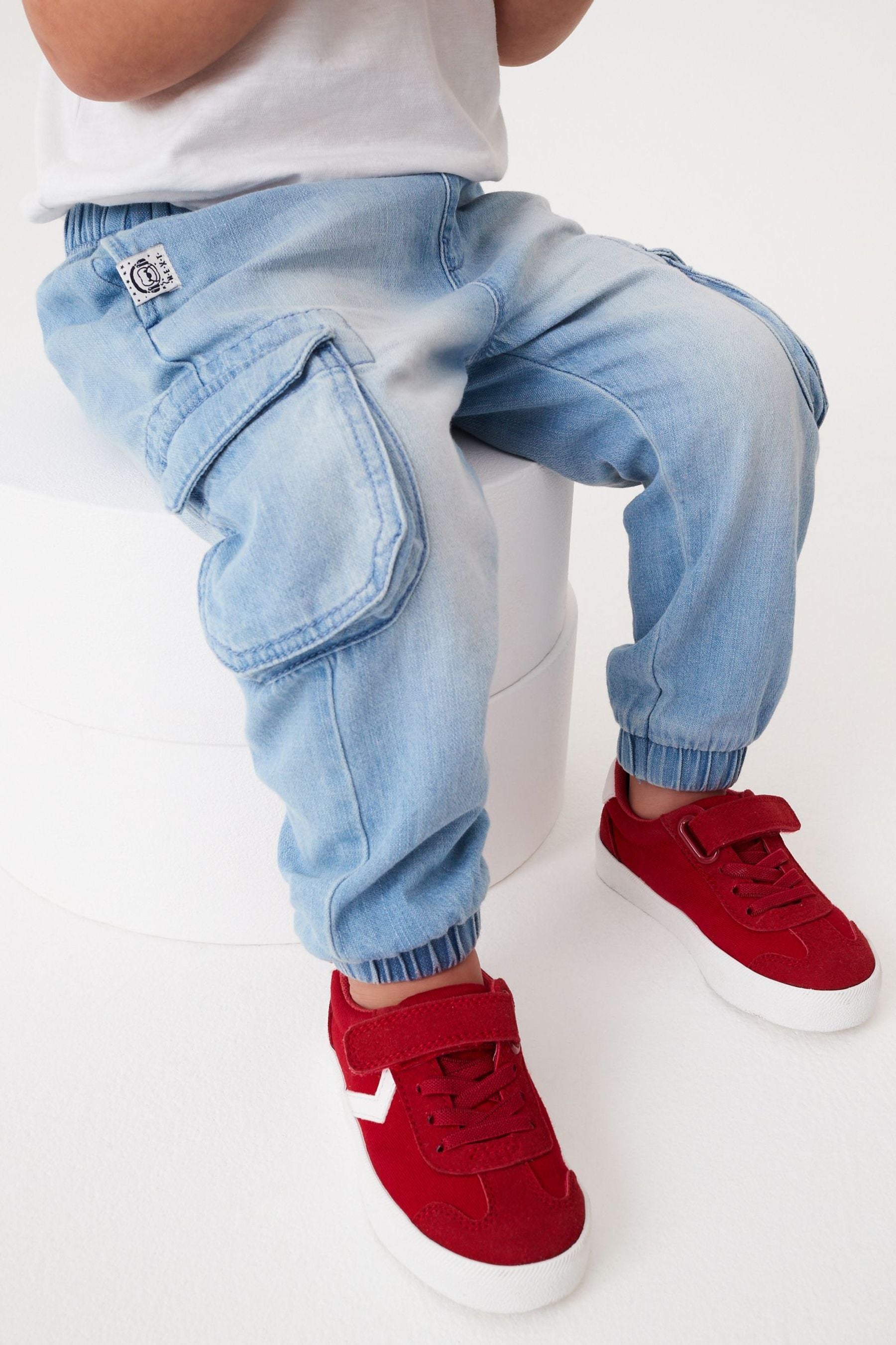 Light Blue Denim Lightweight Cargo Trousers (3mths-7yrs)