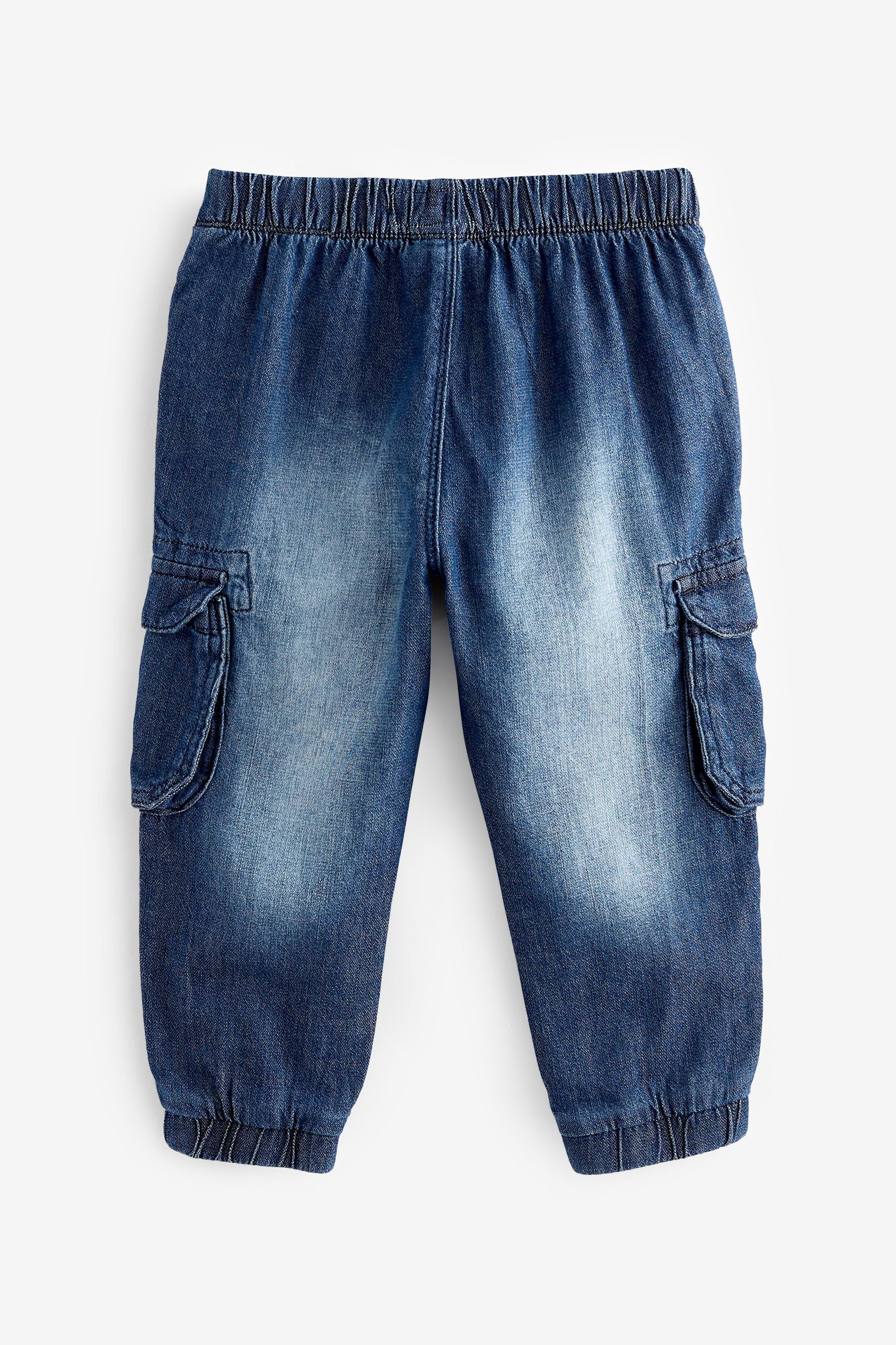 Mid Blue Denim Lightweight Cargo Trousers (3mths-7yrs)