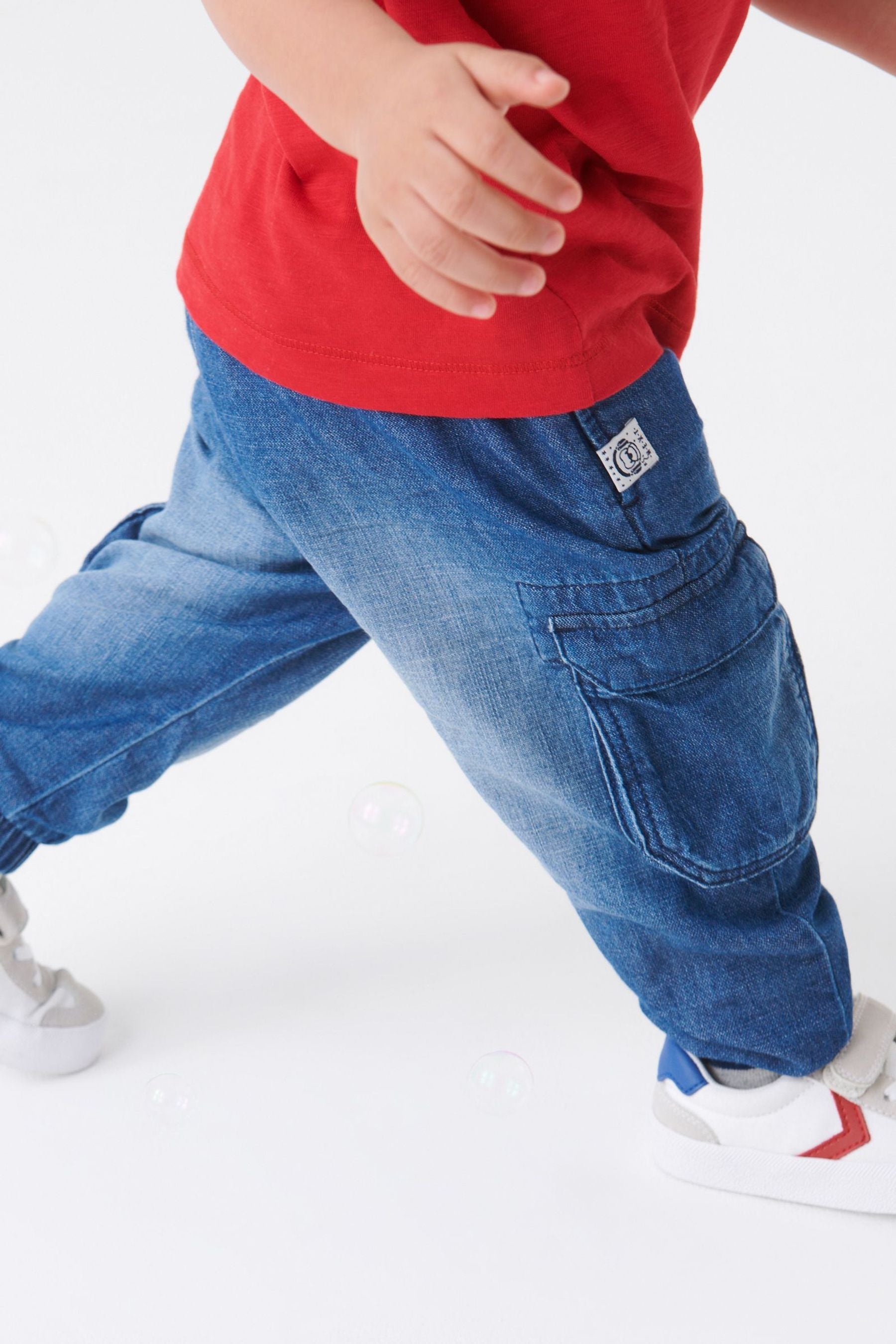 Mid Blue Denim Lightweight Cargo Trousers (3mths-7yrs)