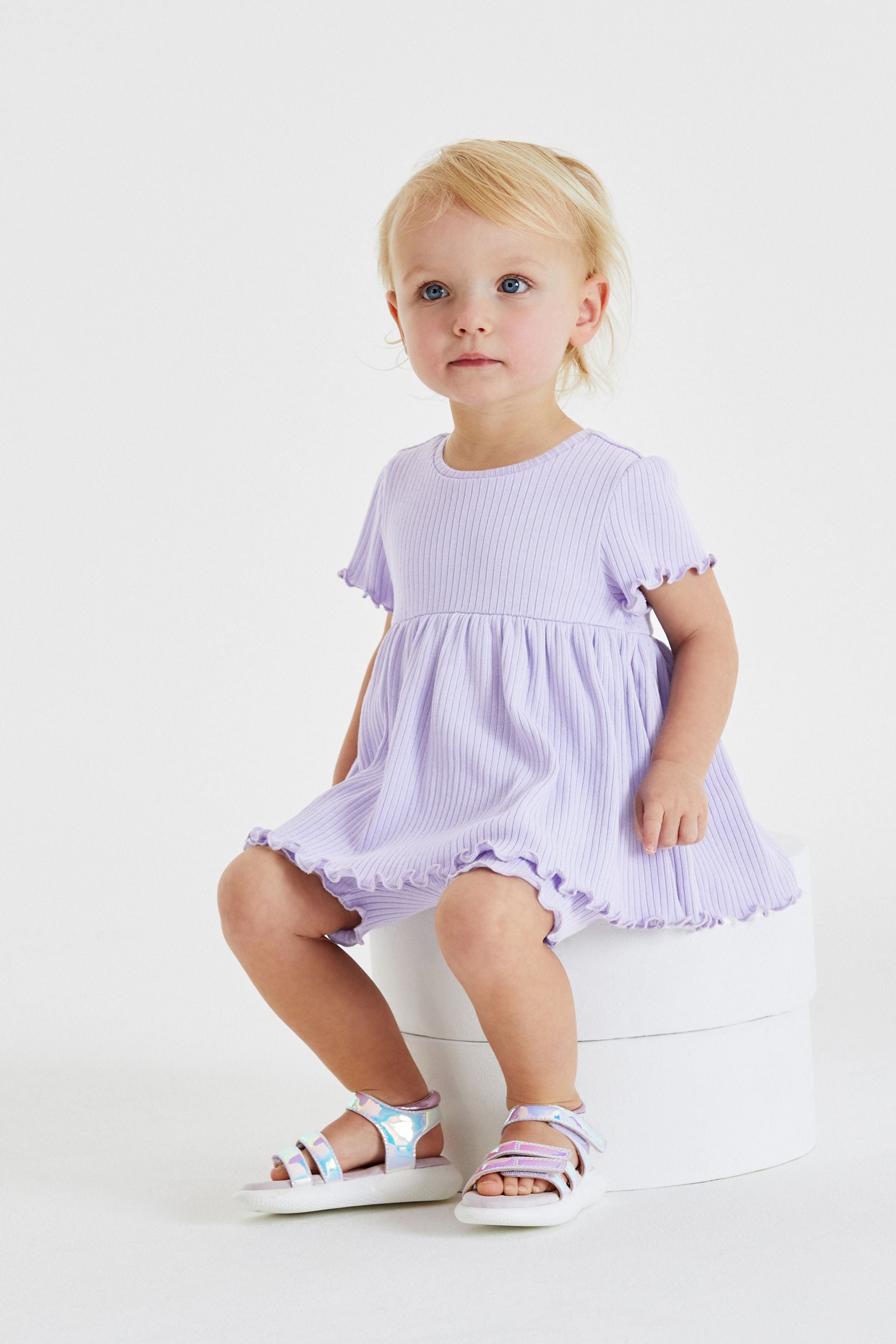 Lilac Purple Short Sleeve Top And Shorts Set (3mths-7yrs)