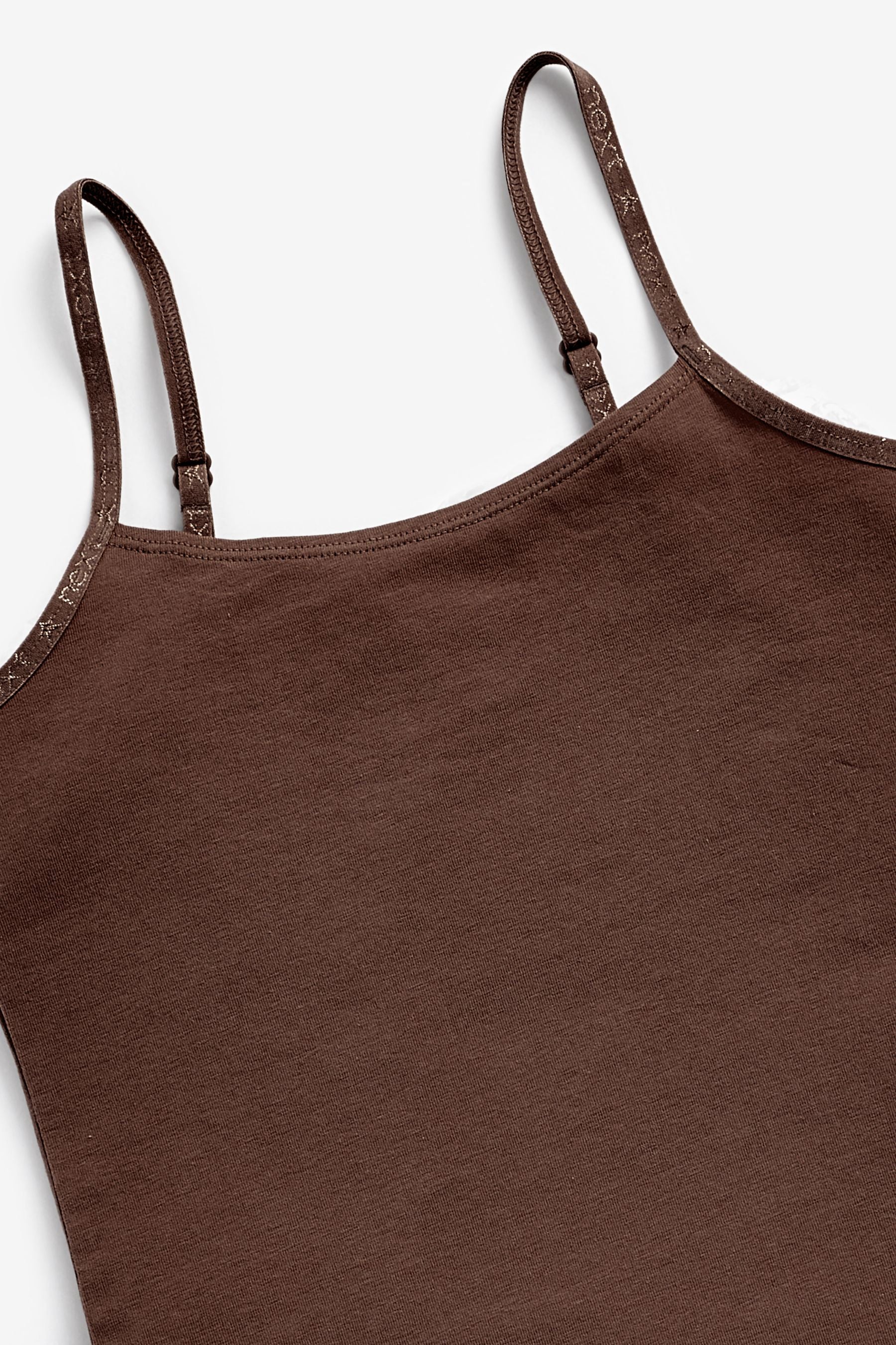 Truffle Brown 3 Pack Elastic Strappy Cami Vests (1.5-16yrs)