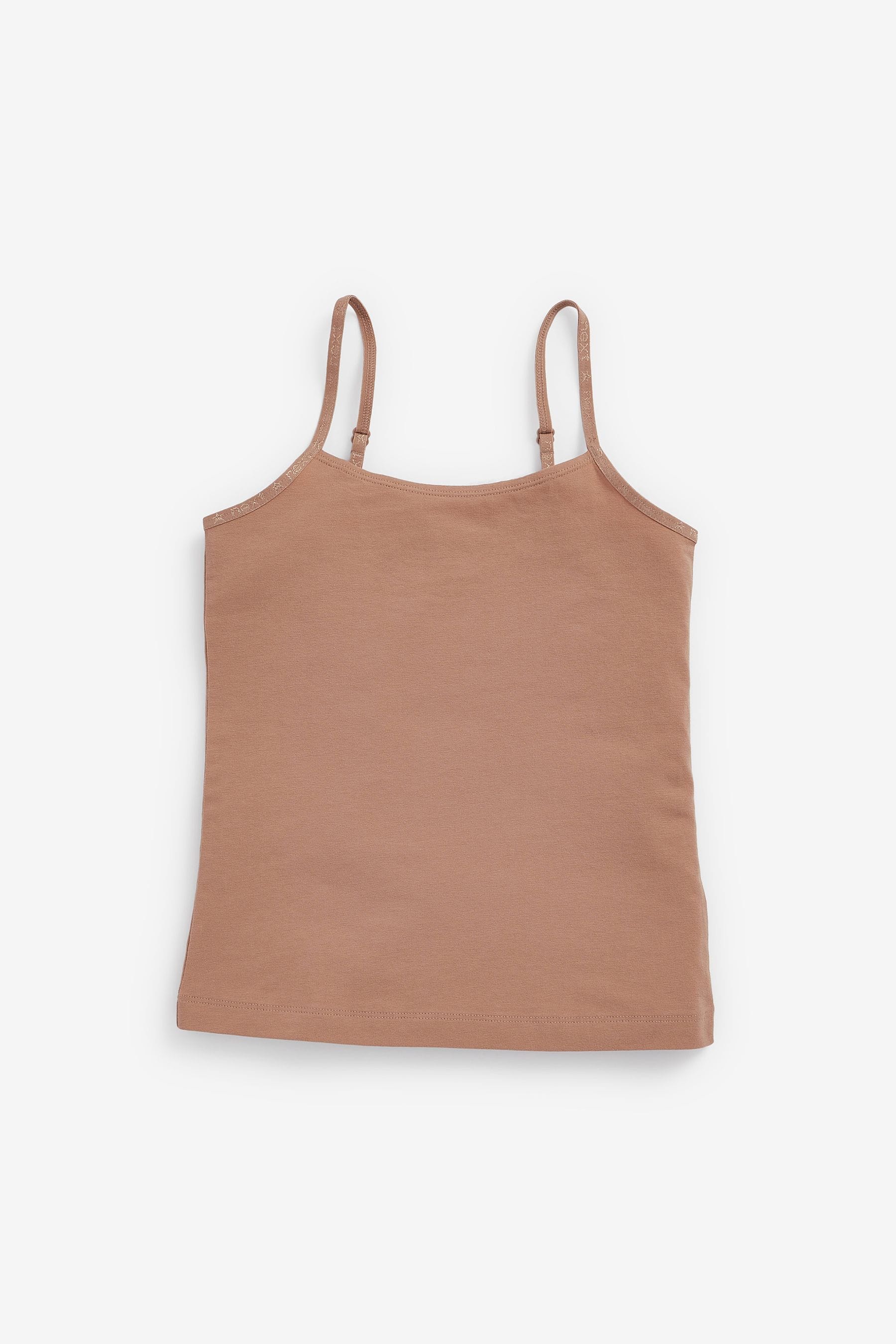 Praline Beige 3 Pack Elastic Strappy Cami Vests (1.5-16yrs)