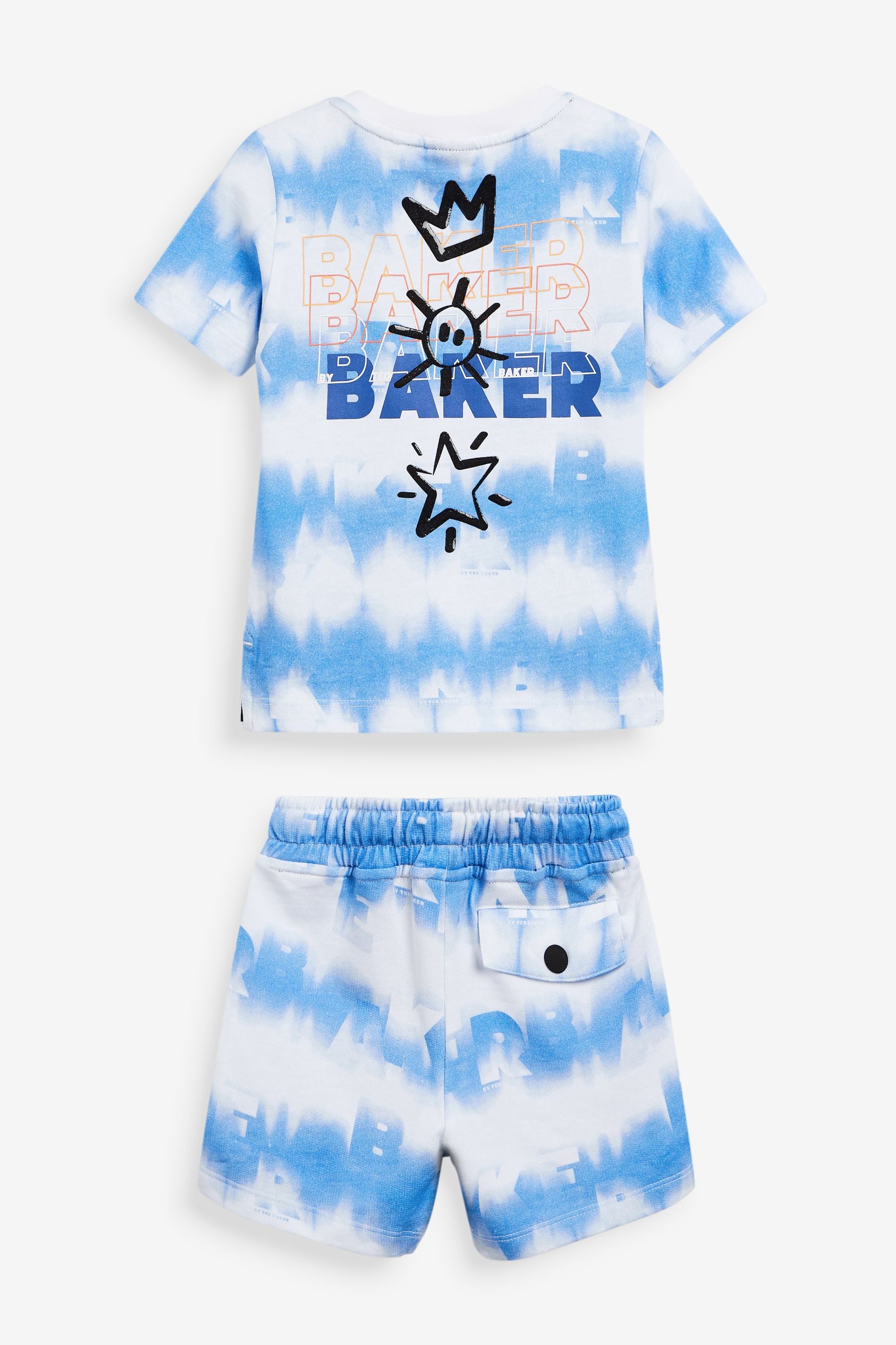 Baker by Ted Baker Blue Tie-Dye T-Shirt and Shorts Set