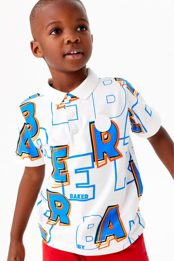 Baker by Ted Baker Boys Letter Print Polo Shirt