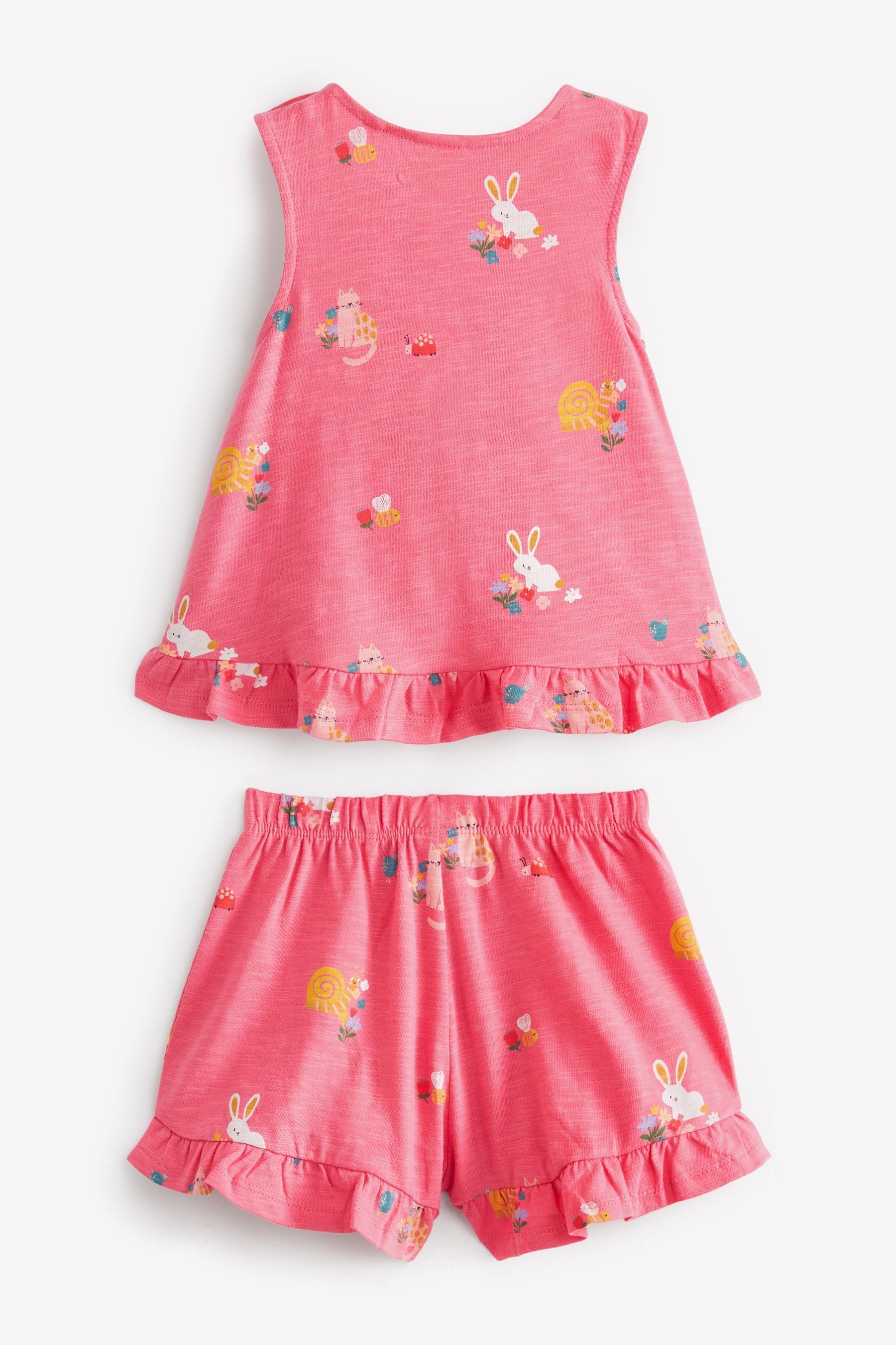 Pink Bunny Frill Vest And Shorts Set (3mths-7yrs)