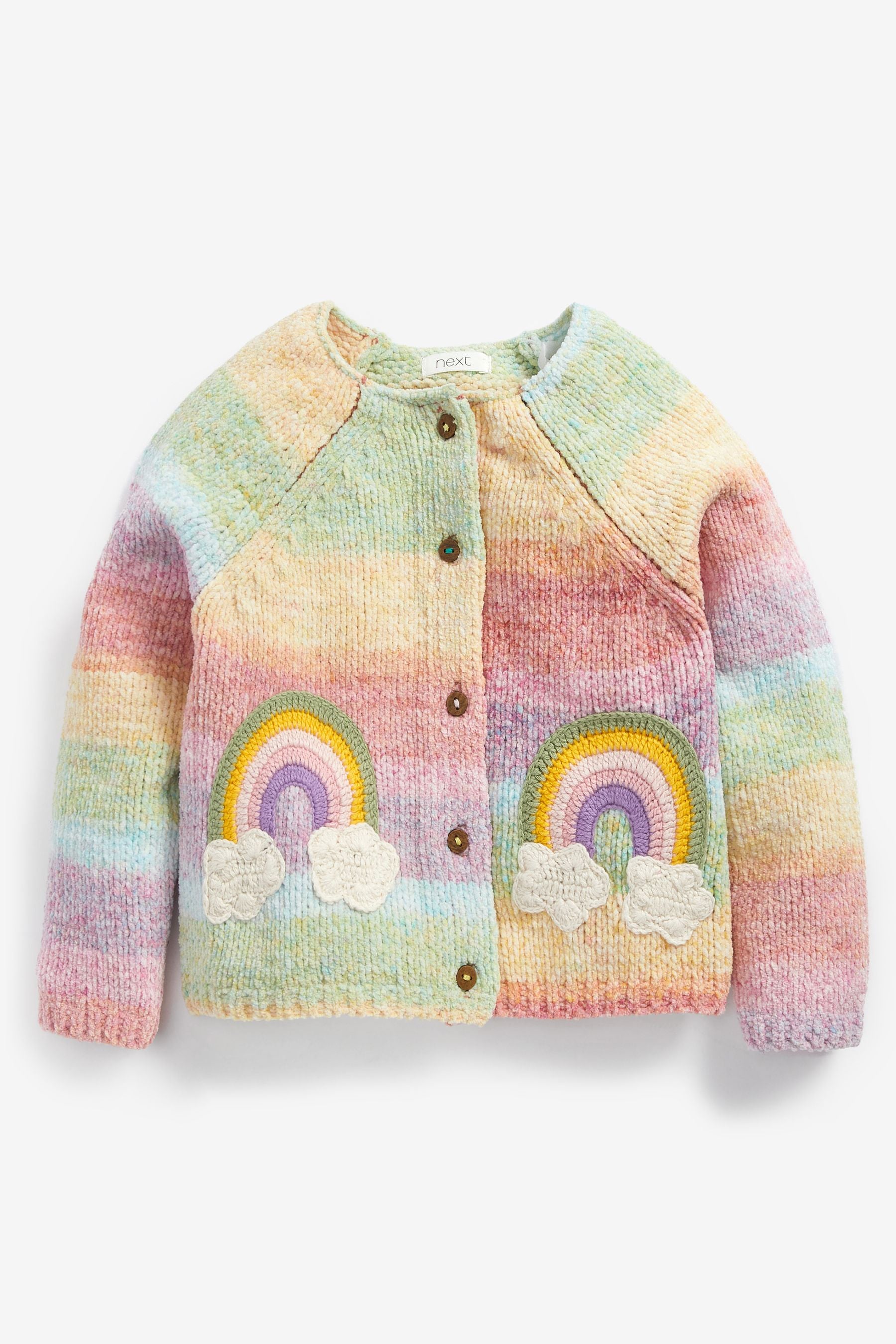 Rainbow Crochet Super Soft Chenille Cardigan (3mths-7yrs)