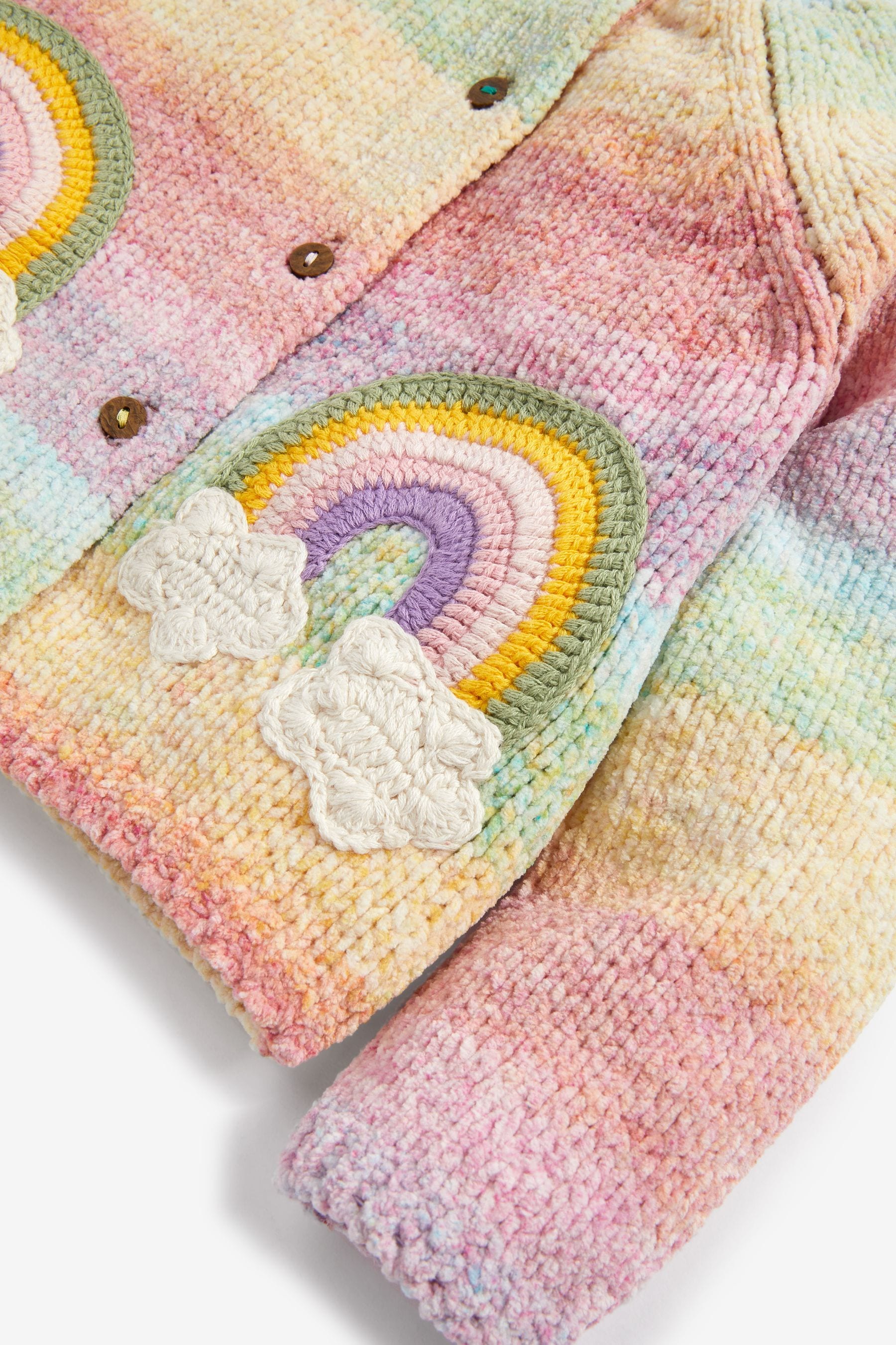 Rainbow Crochet Super Soft Chenille Cardigan (3mths-7yrs)