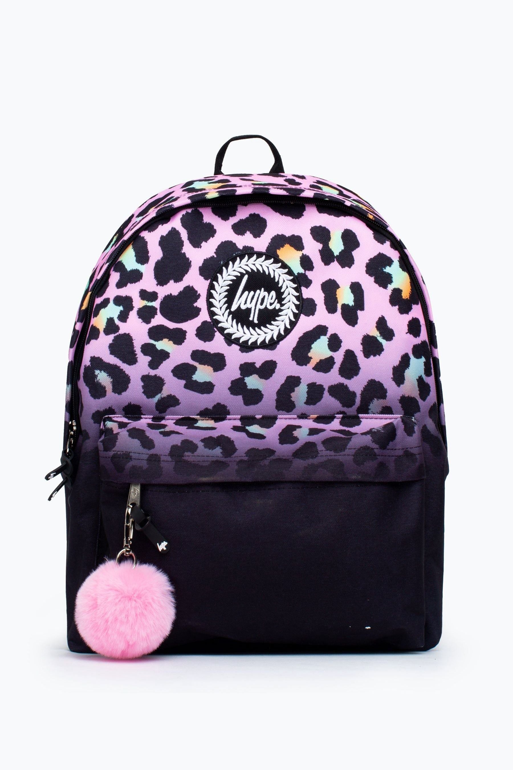 Pink Hype. Pink Disco Leopard Fade Crest Backpack