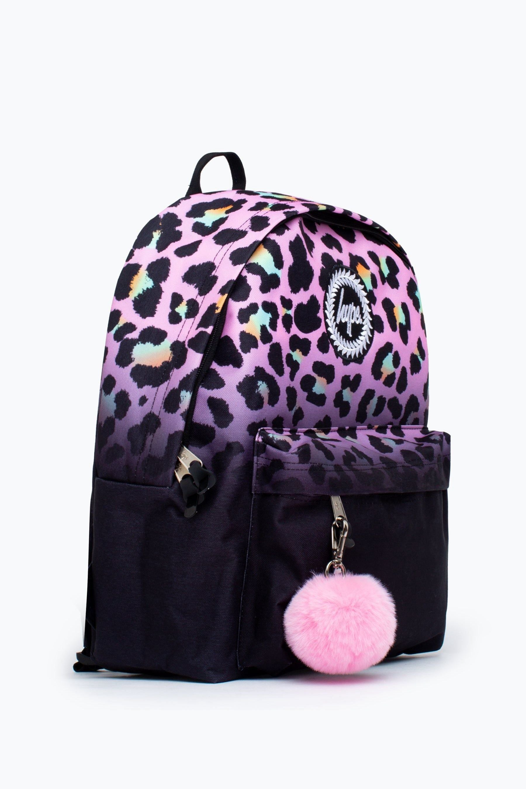 Pink Hype. Pink Disco Leopard Fade Crest Backpack