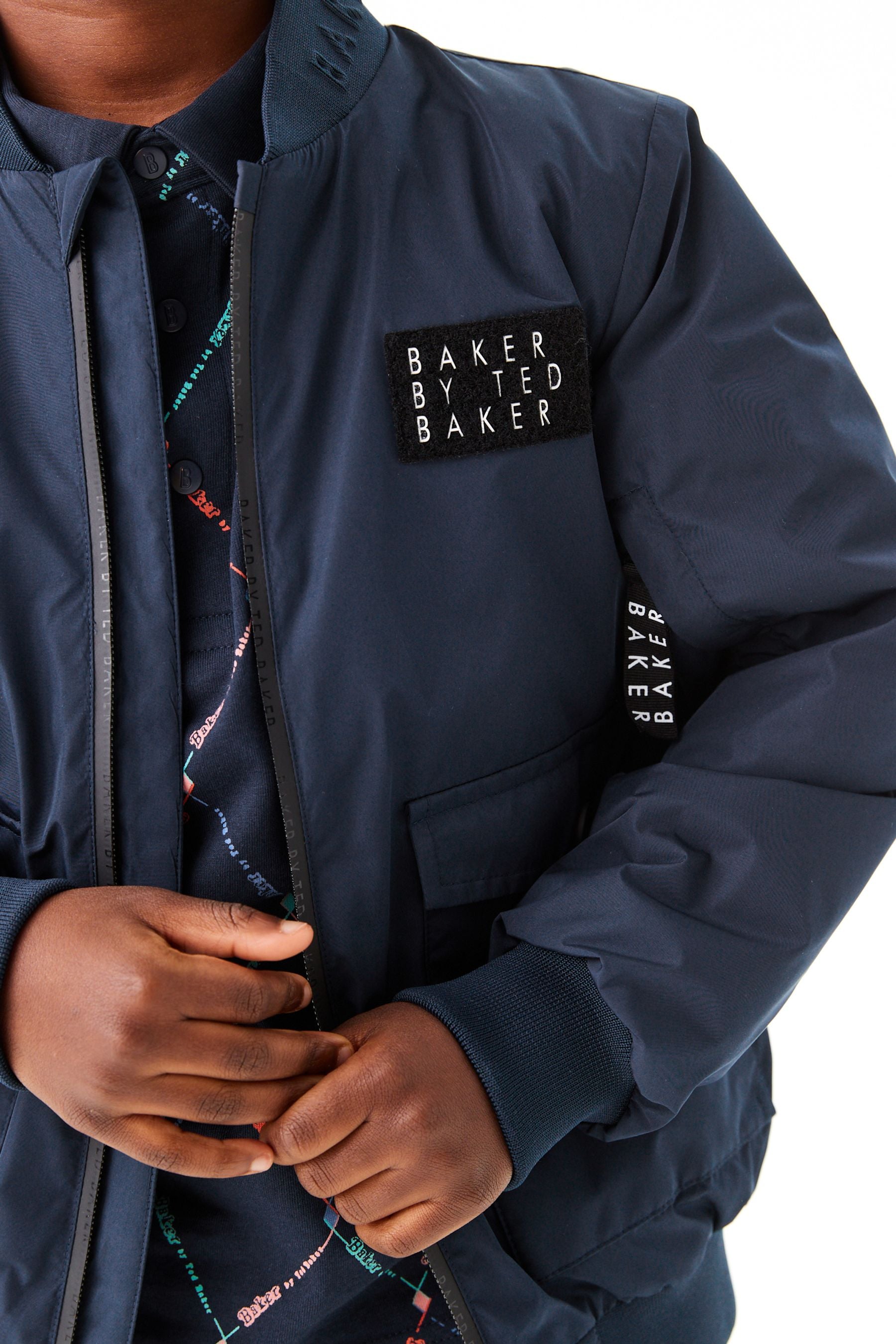 Baker by Ted Baker Navy Blue Harrington Jacket