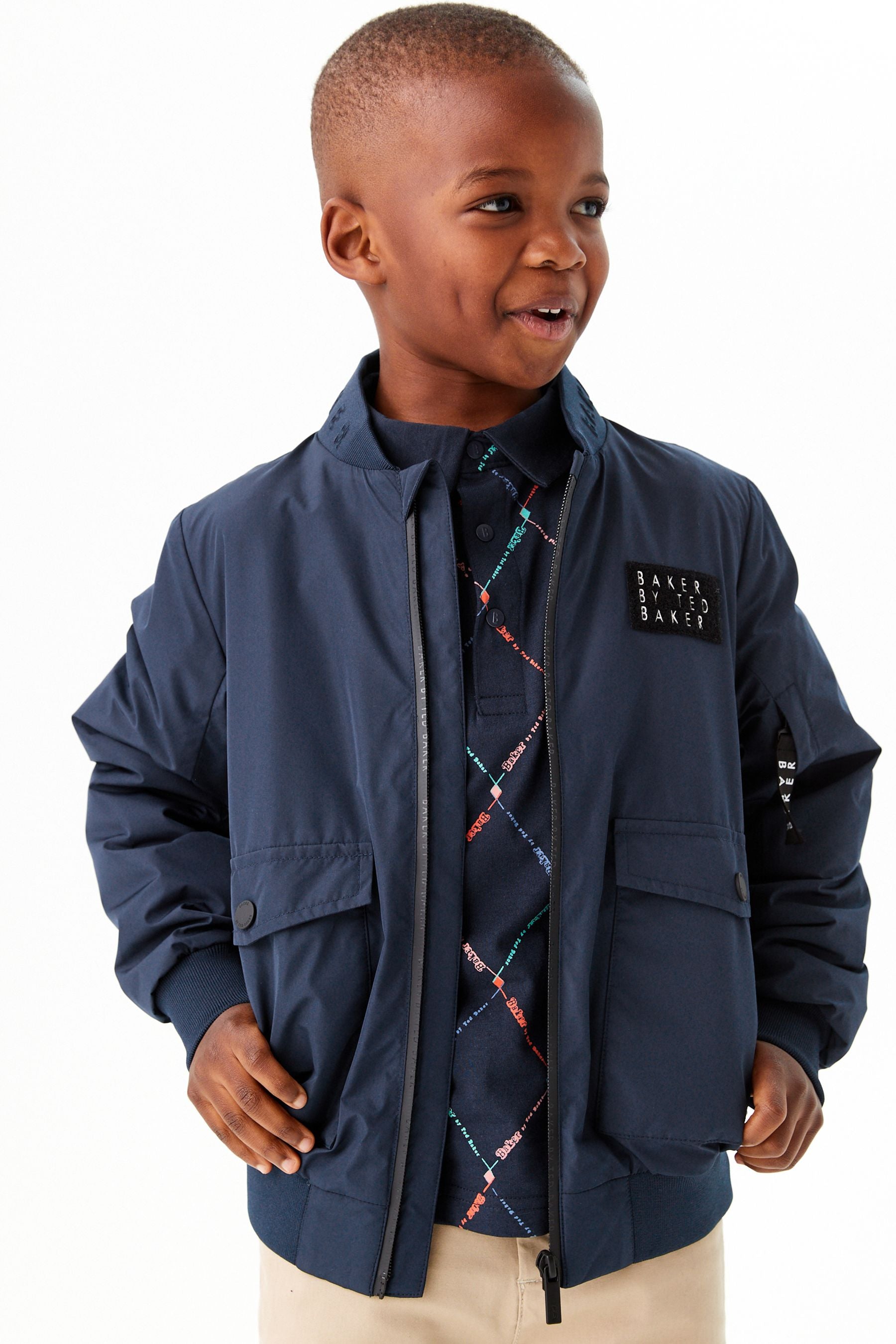 Baker by Ted Baker Navy Blue Harrington Jacket