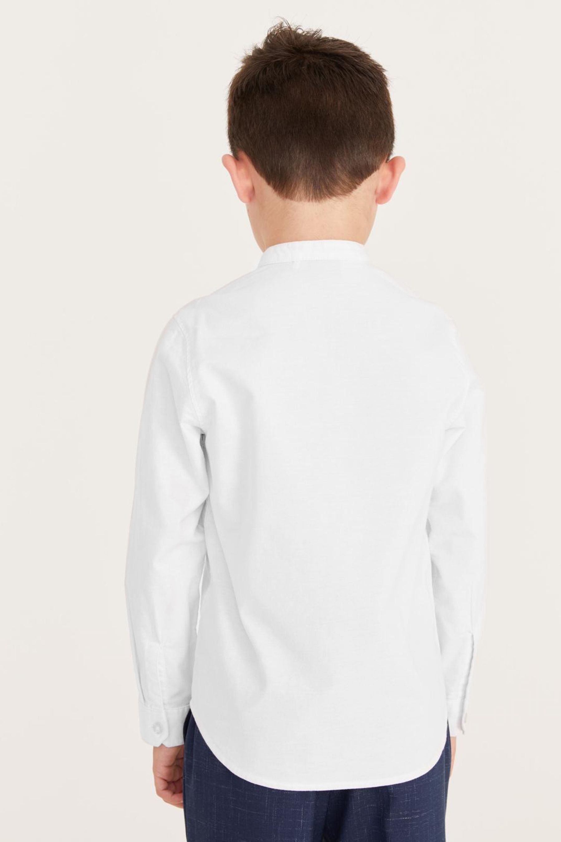 Baker by Ted Baker White Long Sleeve Grandad Shirt