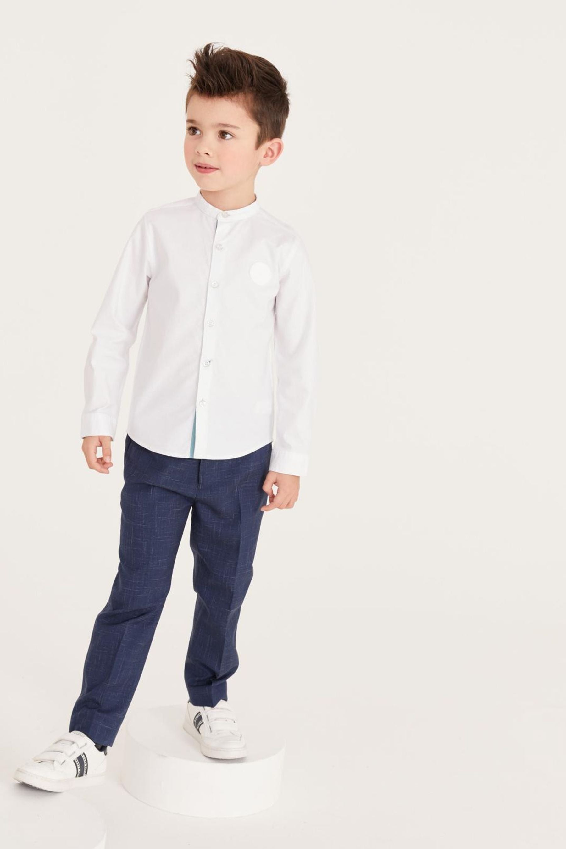 Baker by Ted Baker White Long Sleeve Grandad Shirt