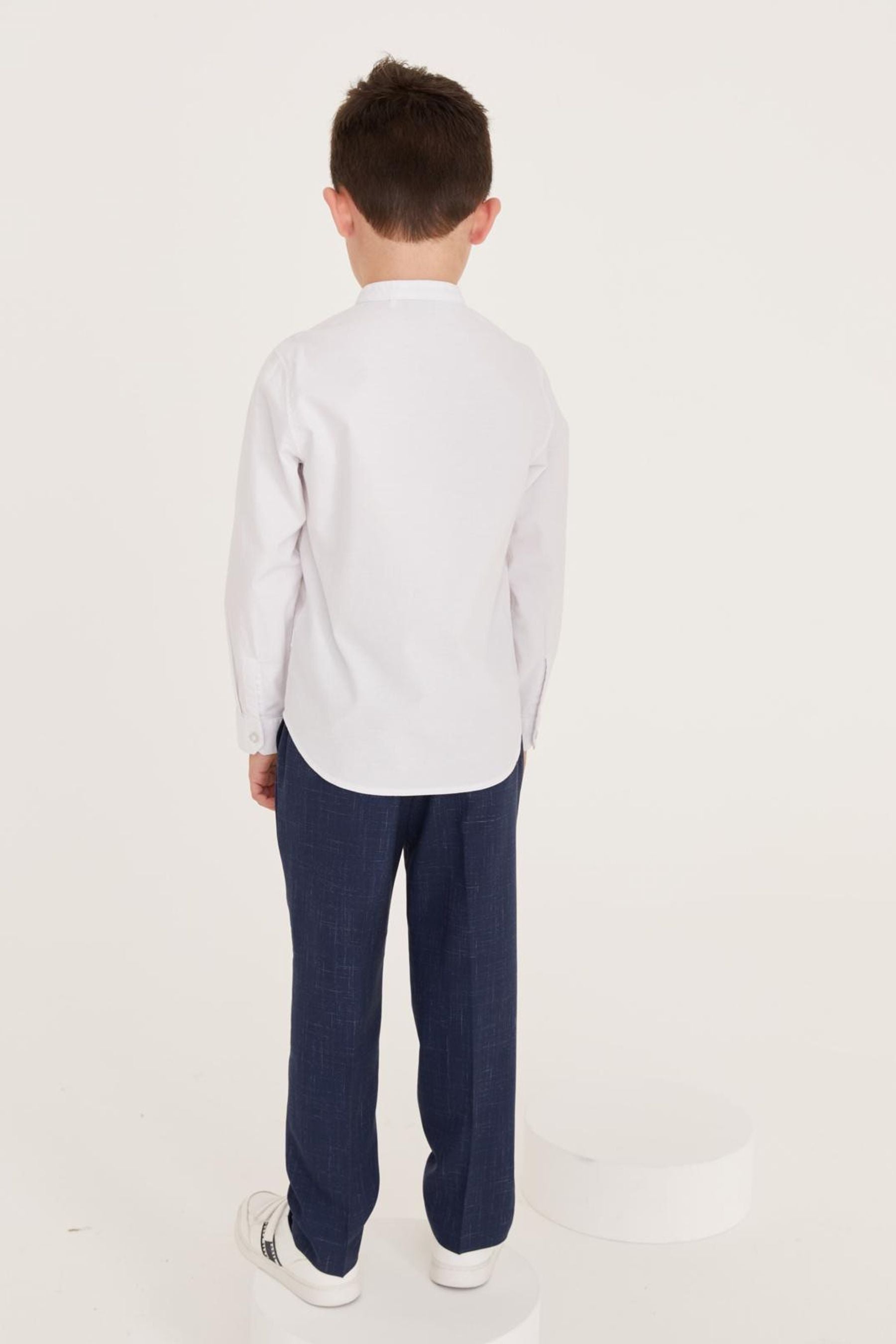 Baker by Ted Baker White Long Sleeve Grandad Shirt