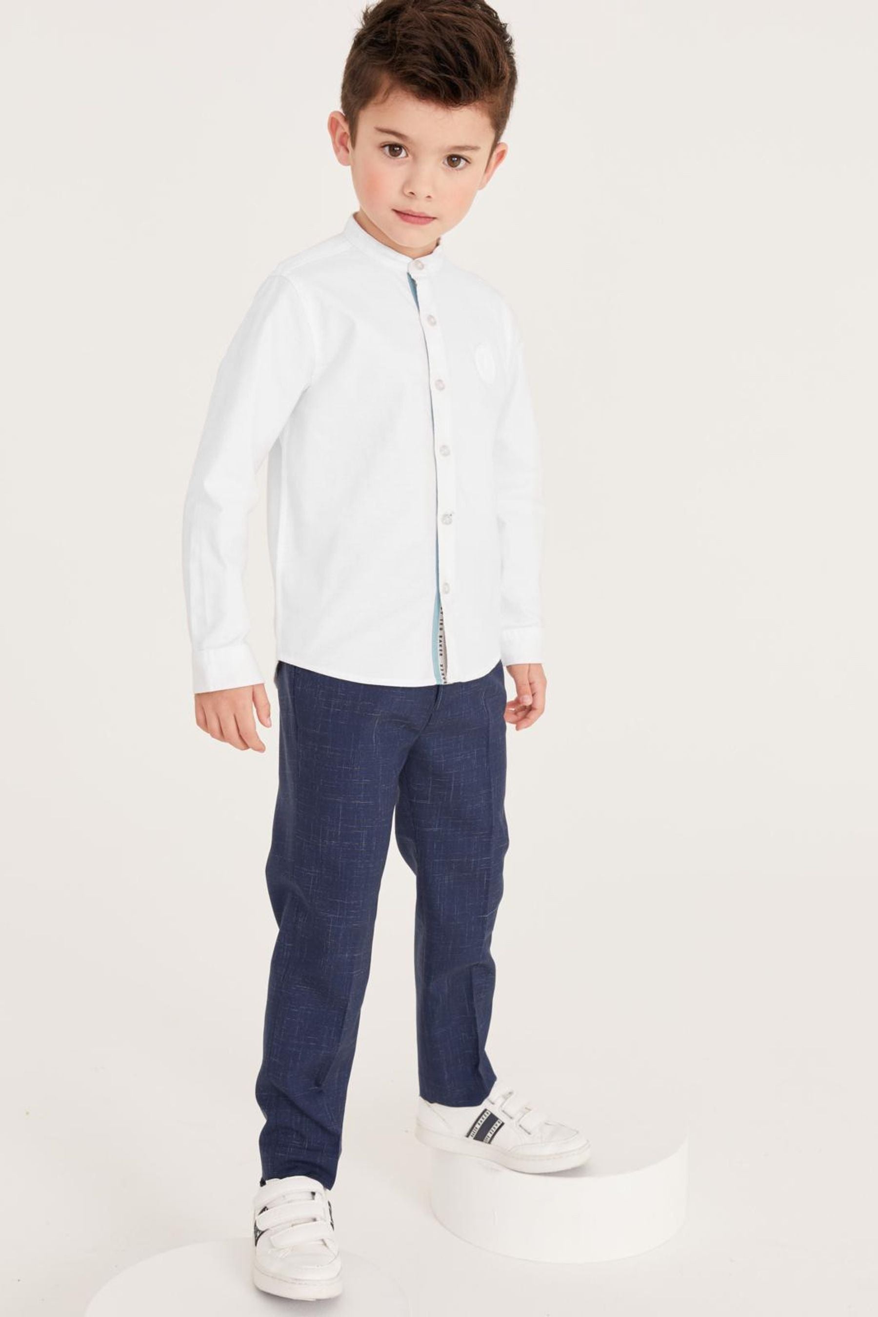 Baker by Ted Baker White Long Sleeve Grandad Shirt