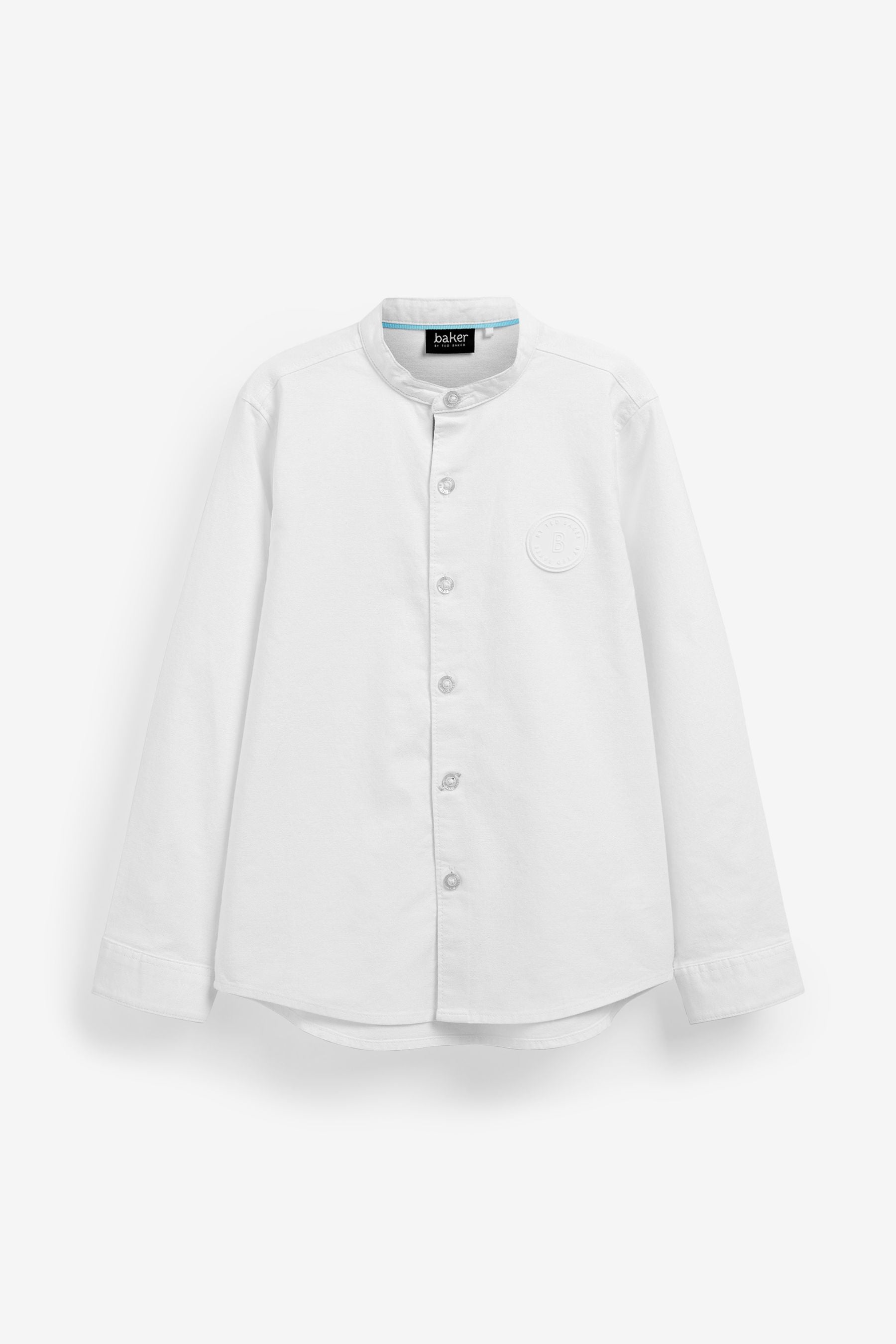 Baker by Ted Baker White Long Sleeve Grandad Shirt