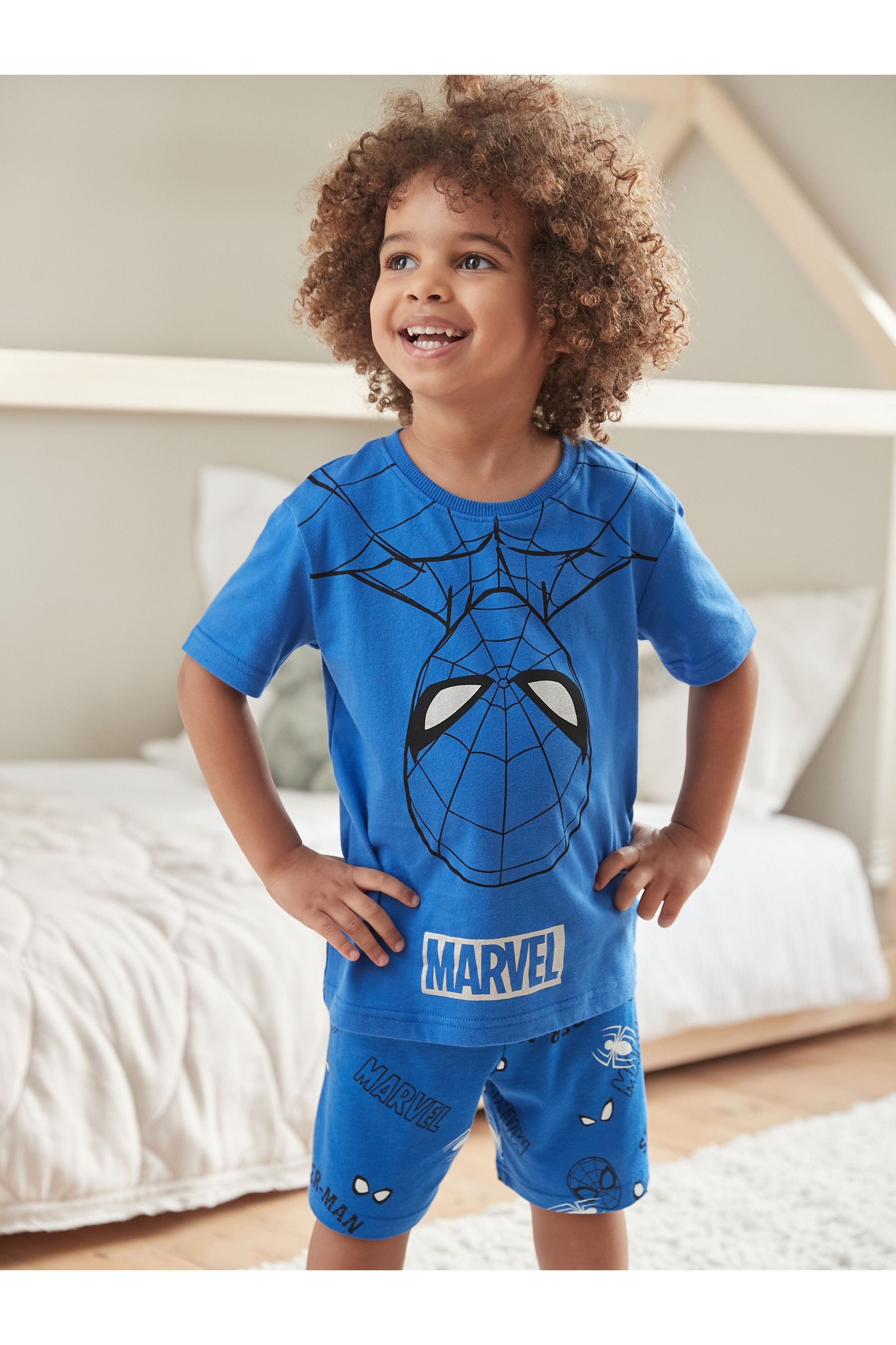 Red/Blue Spider-Man 2 Pack Short Pyjamas (12mths-