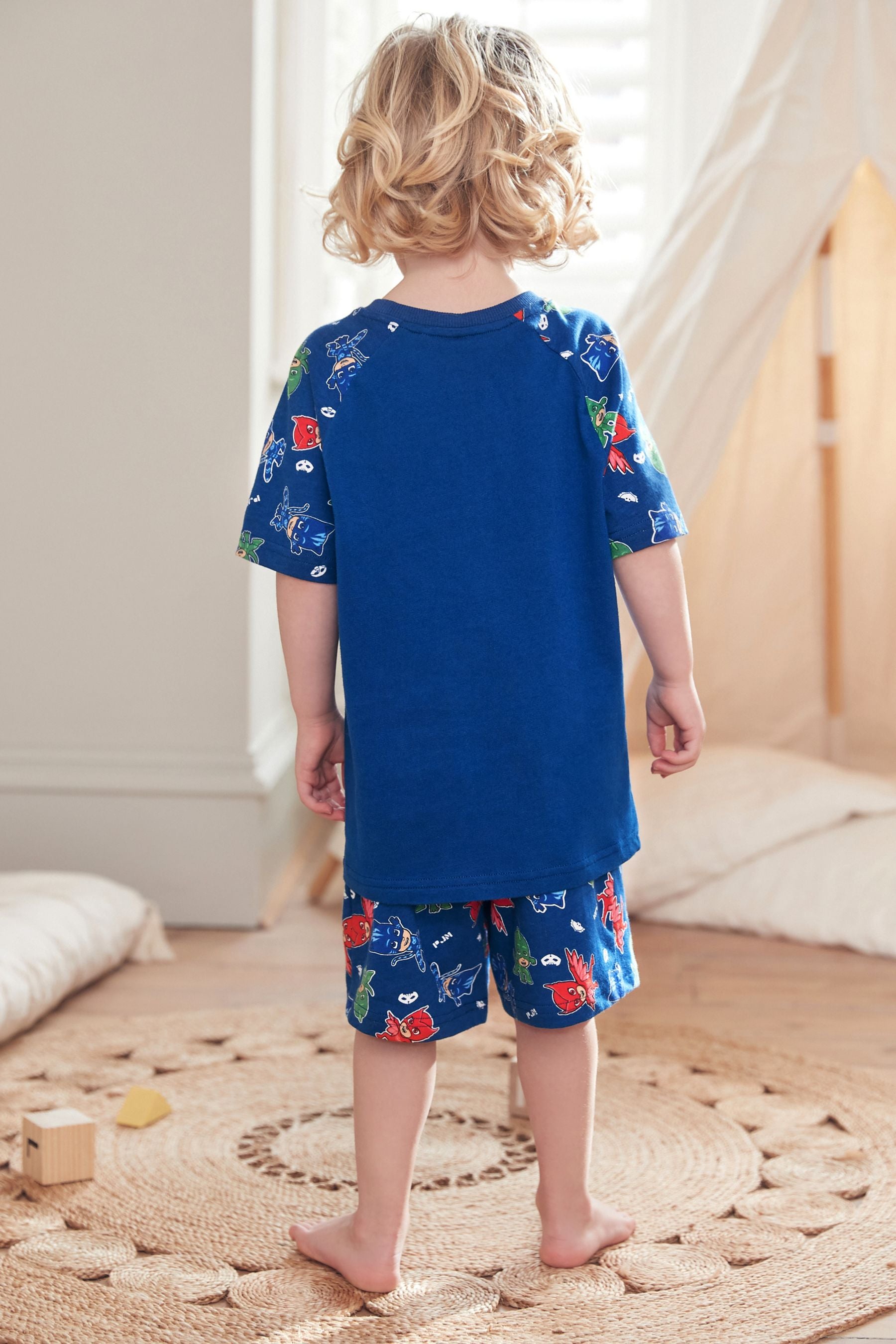 Blue/ White PJ Masks Short Pyjamas (9mths-8yrs)