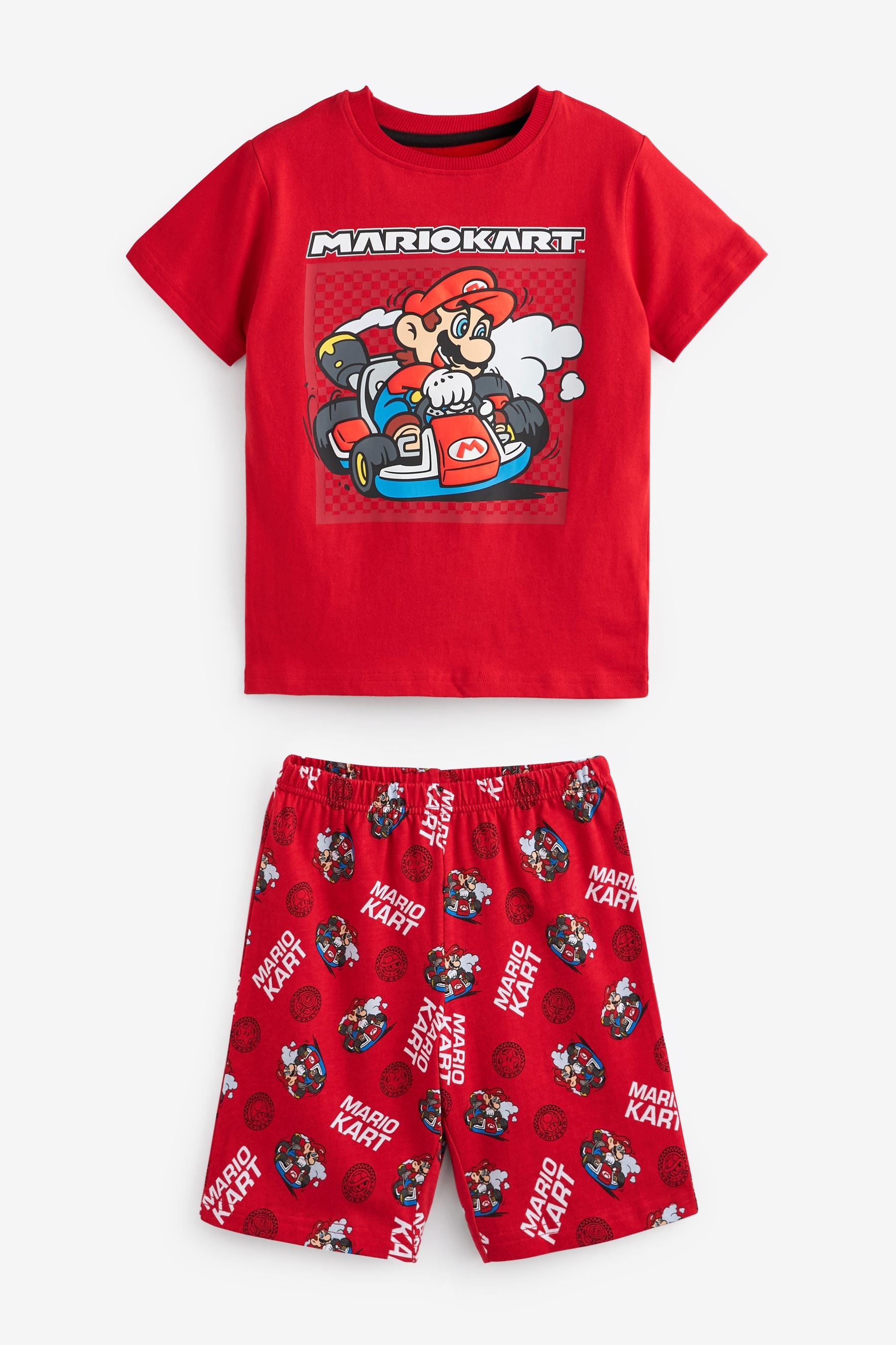 Red/Black Mario Kart 2 Pack Short Pyjamas (3-16yrs)