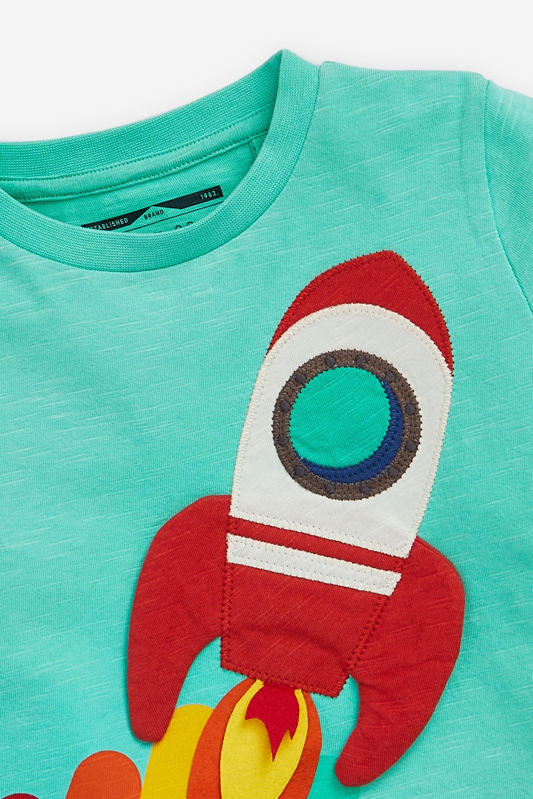 Turquoise Blue Rocket Appliqu T-Shirt (3mths-7yr