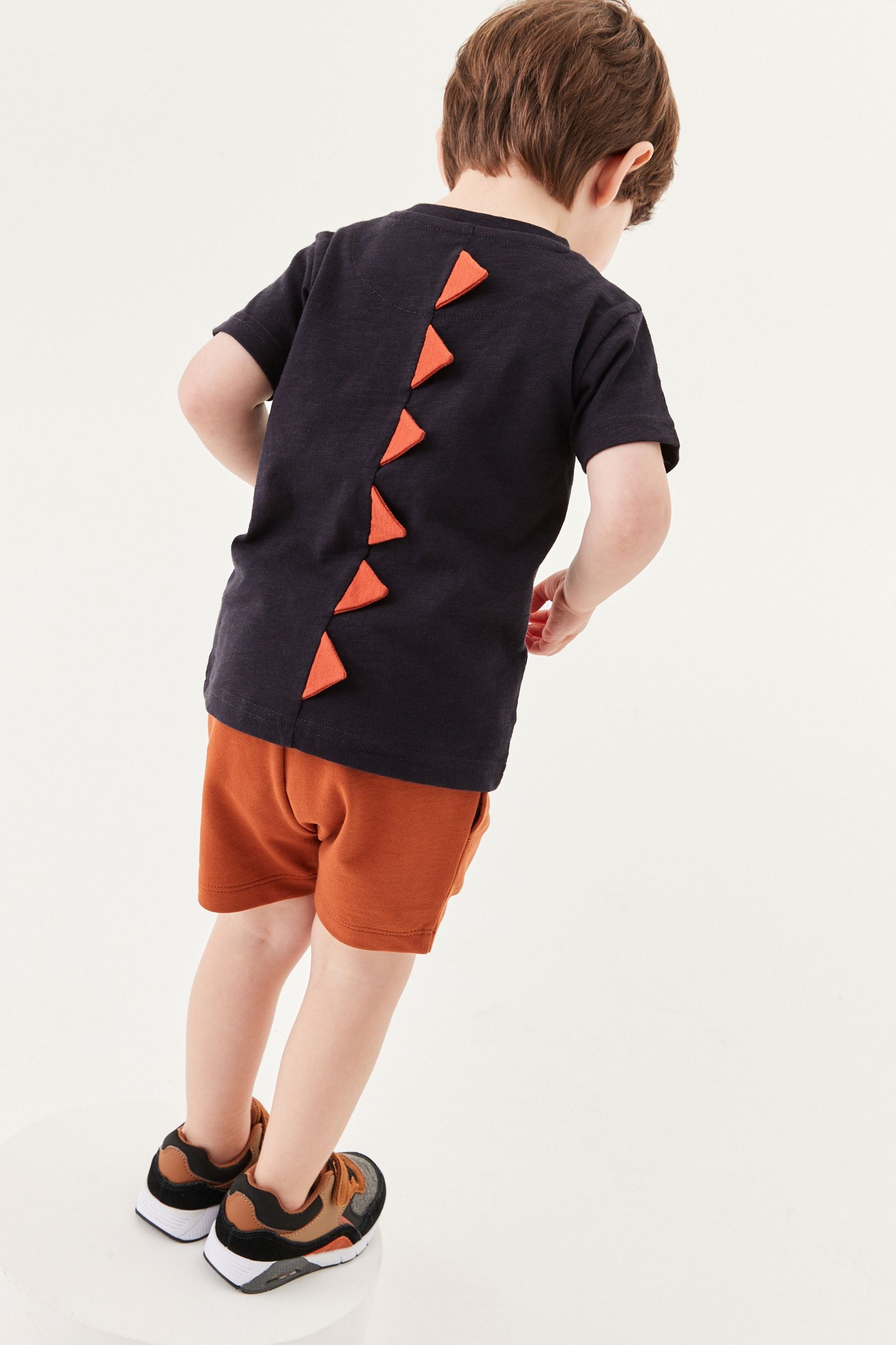 Charcoal Grey Dino Appliqu T-Shirt (3mths-7yr