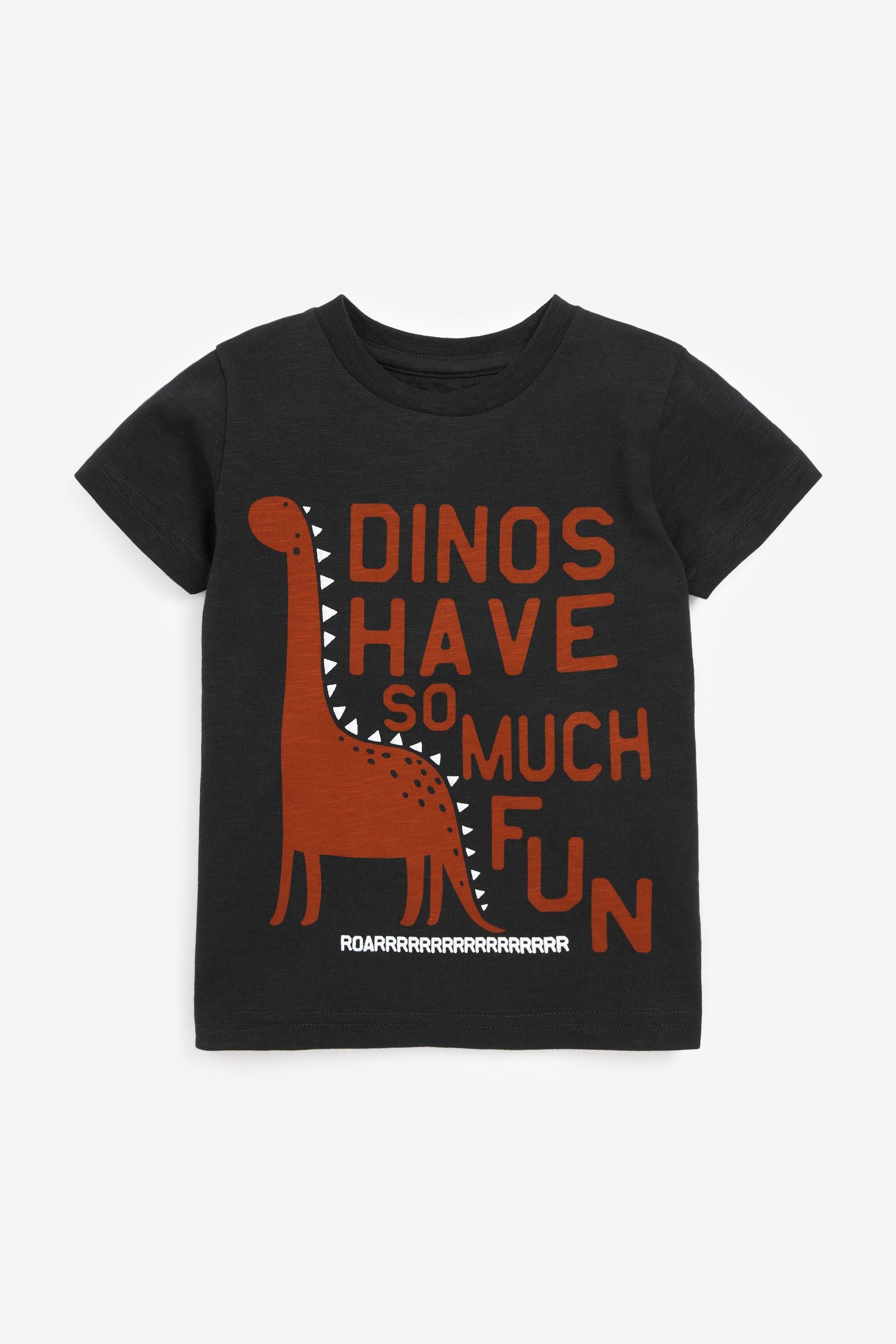 Charcoal Grey Dino Appliqu T-Shirt (3mths-7yr