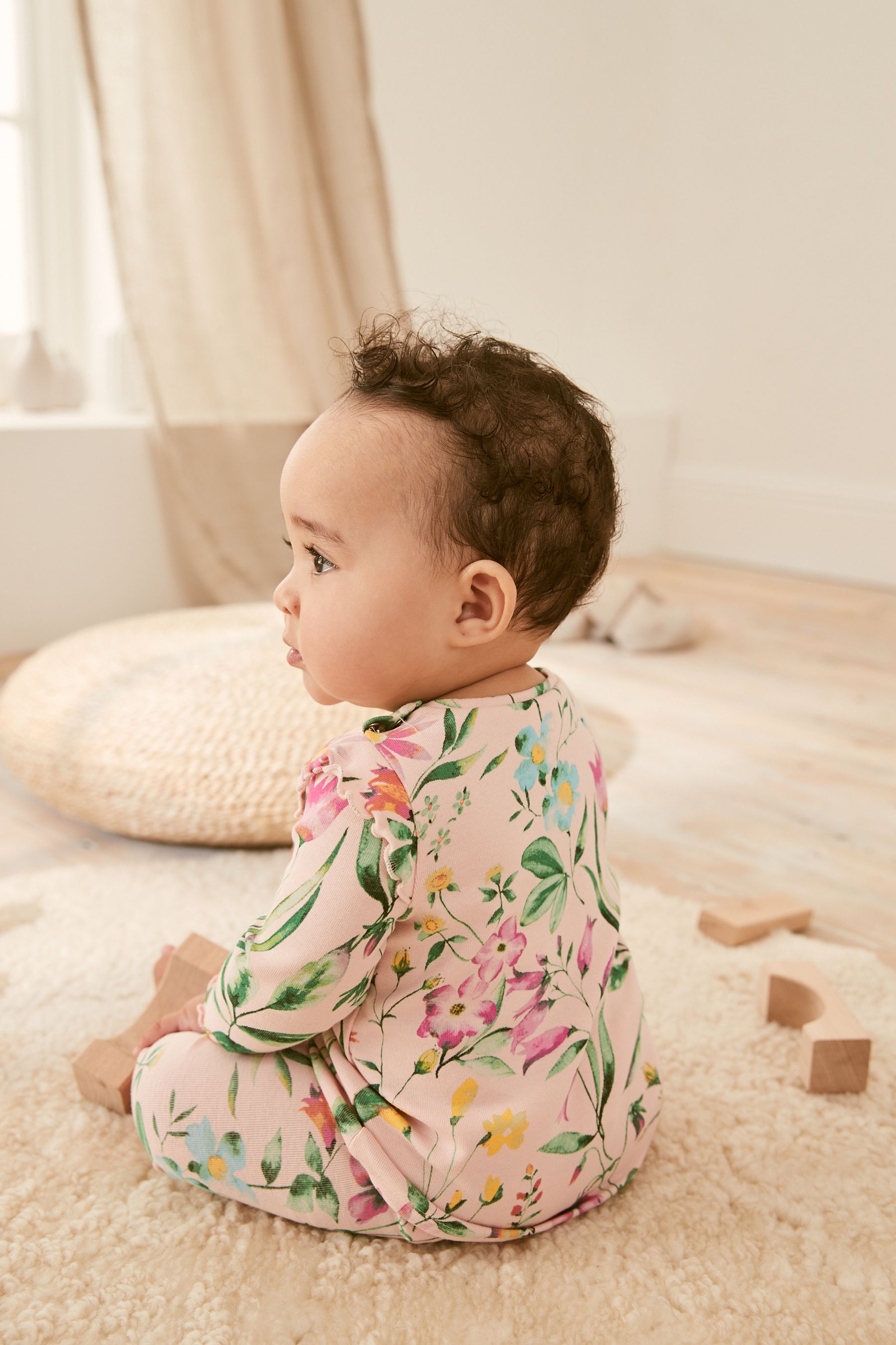 Pink Baby 2 Piece Floral Top & Leggings