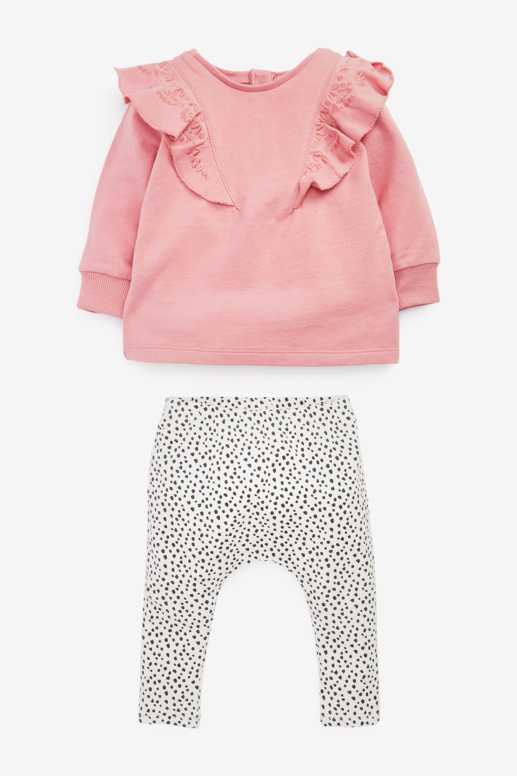 Pink & Monochrome Baby Top & Leggings Set