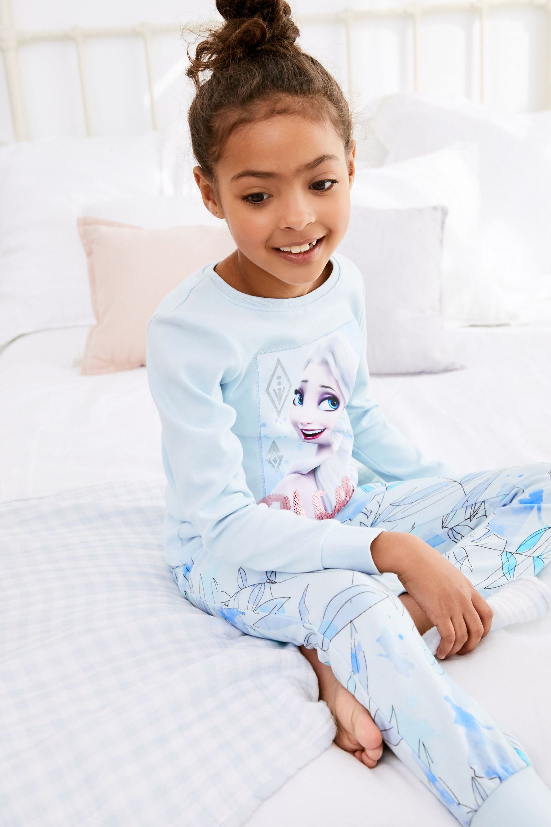 Blue Sequin Frozen Disney Princess Pyjamas (2-12yrs)