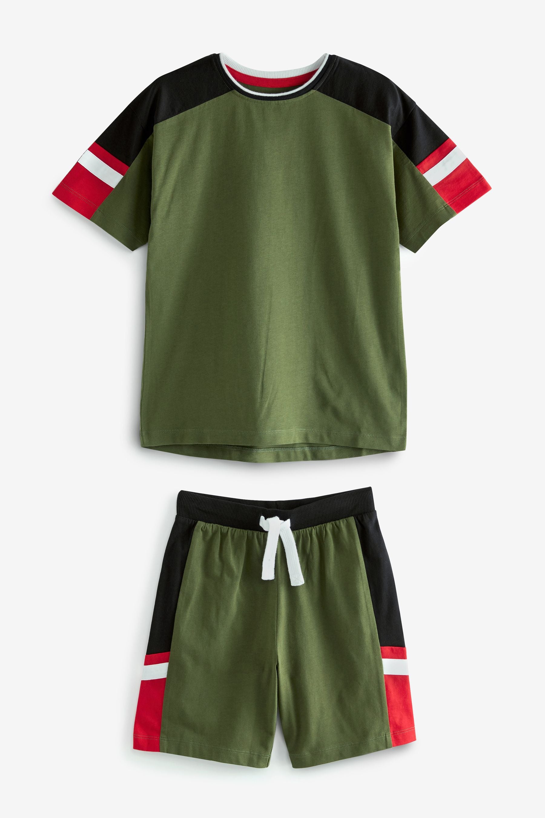 Black/Green/Red 3 Pack Short Pyjamas (3-16yrs)