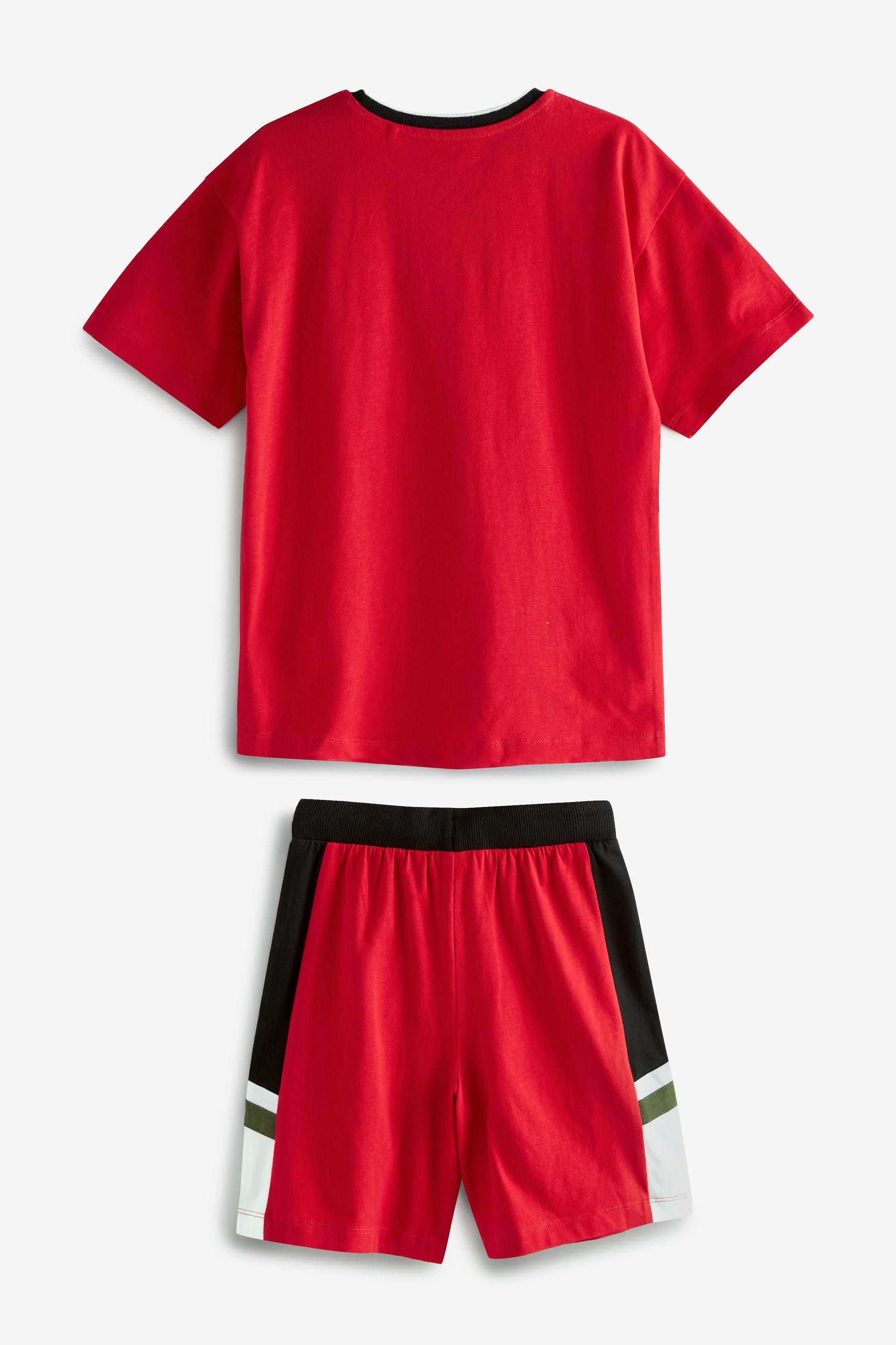 Black/Green/Red 3 Pack Short Pyjamas (3-16yrs)