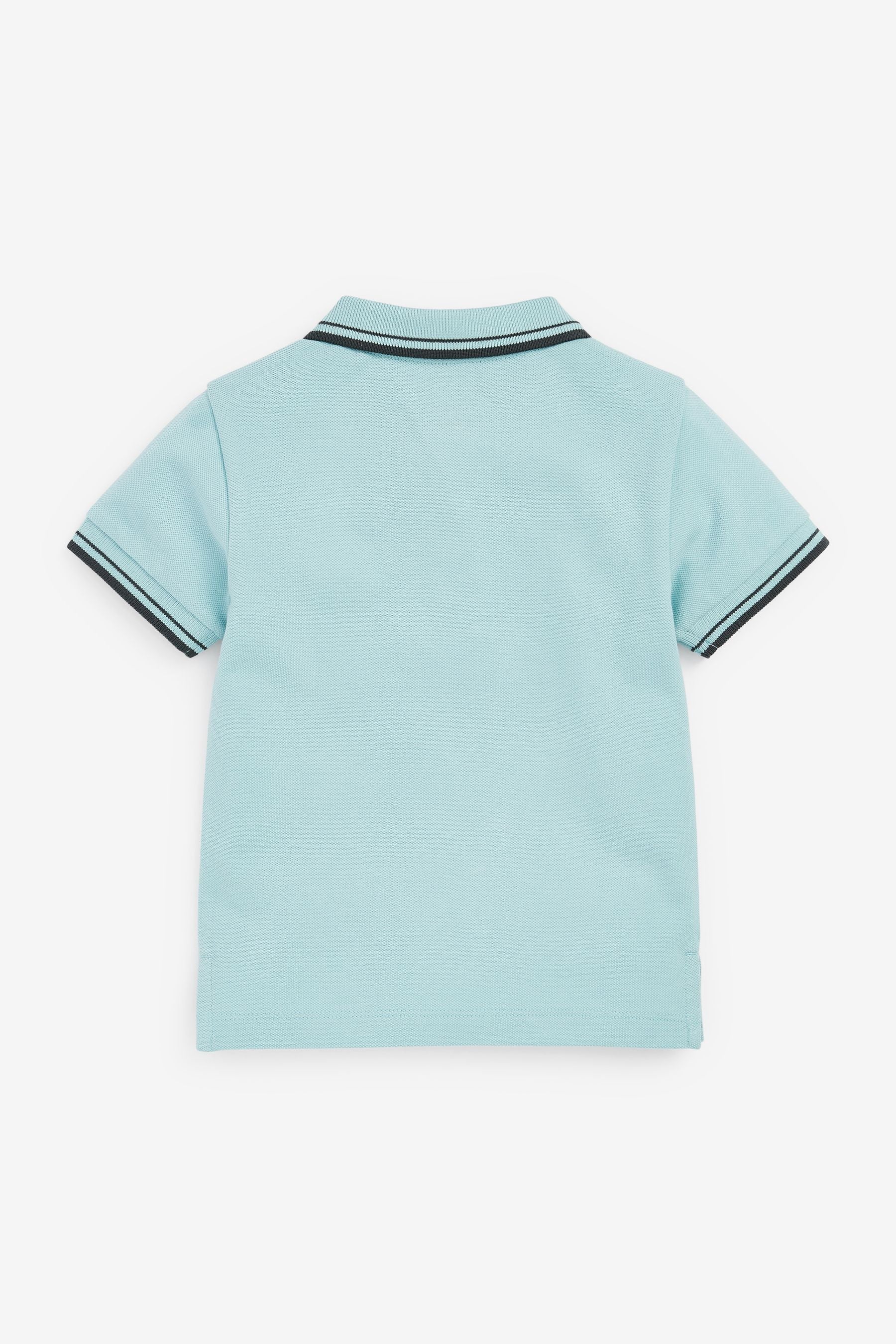 Mint Blue Short Sleeve Plain Polo Shirt (3mths-7yrs)