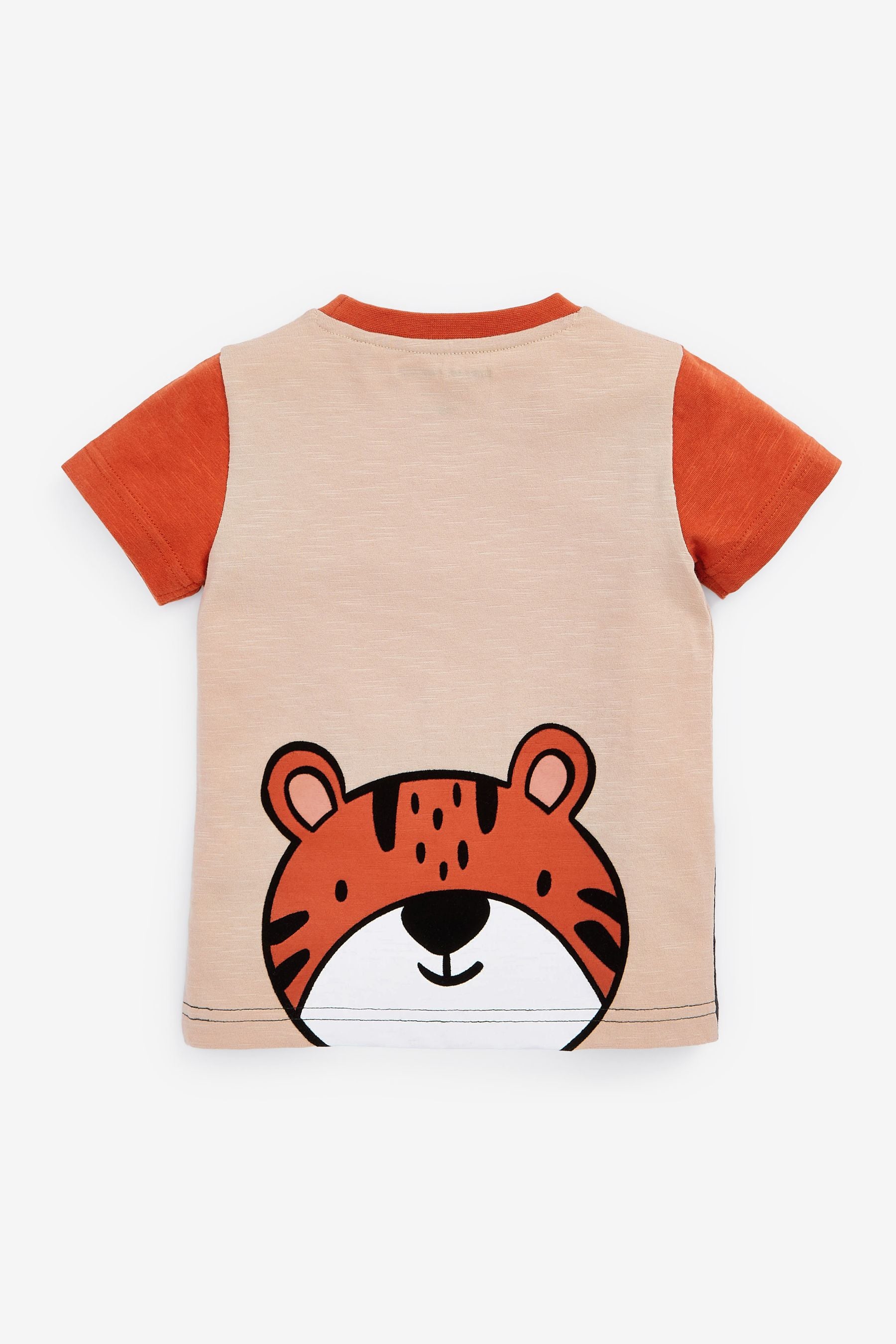 Orange Colourblock Tiger Short Sleeve Character T-Shirt (3mths-7yrs)