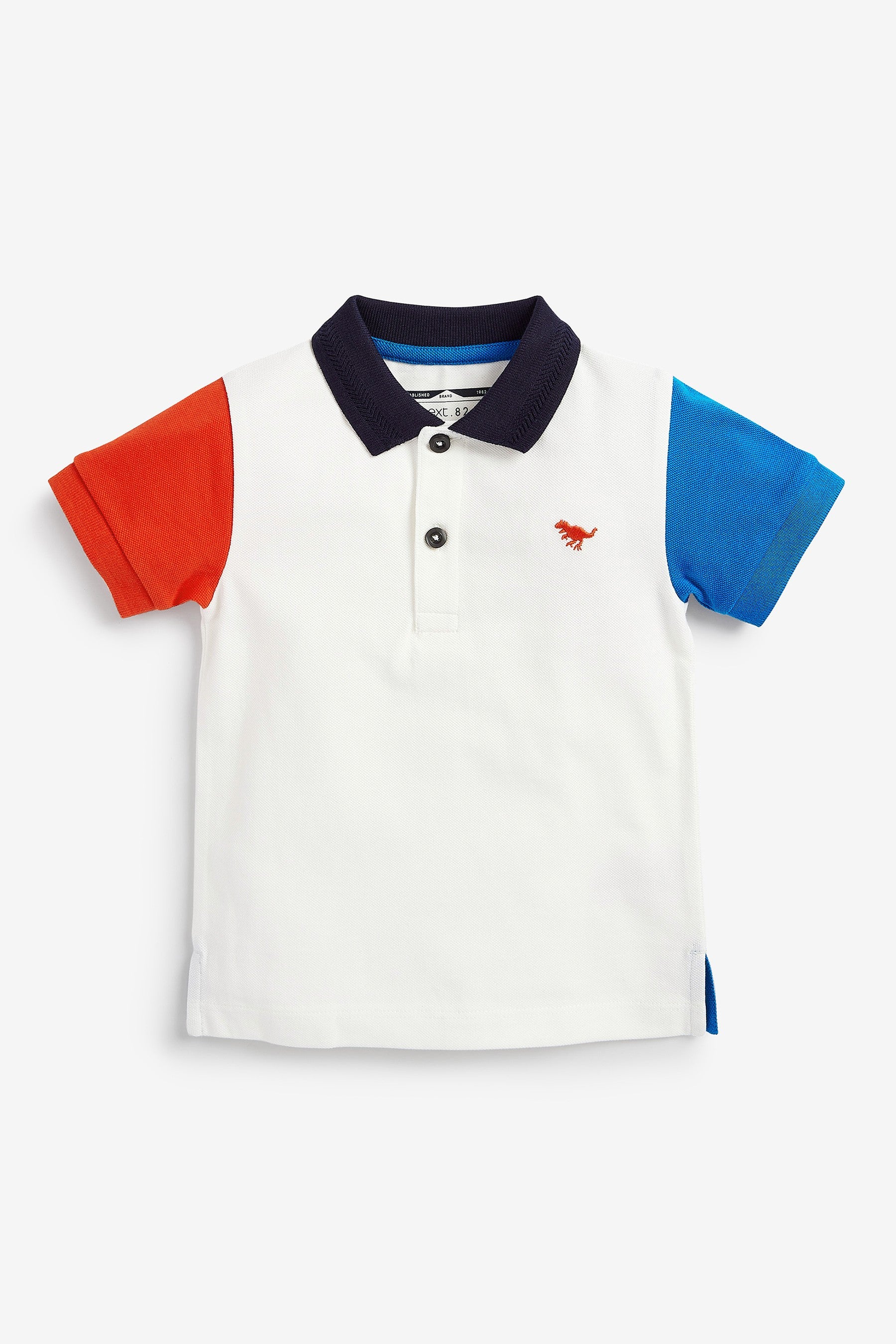 White Short Sleeve Hotch Potch Polo Shirt (3mths-7yrs)