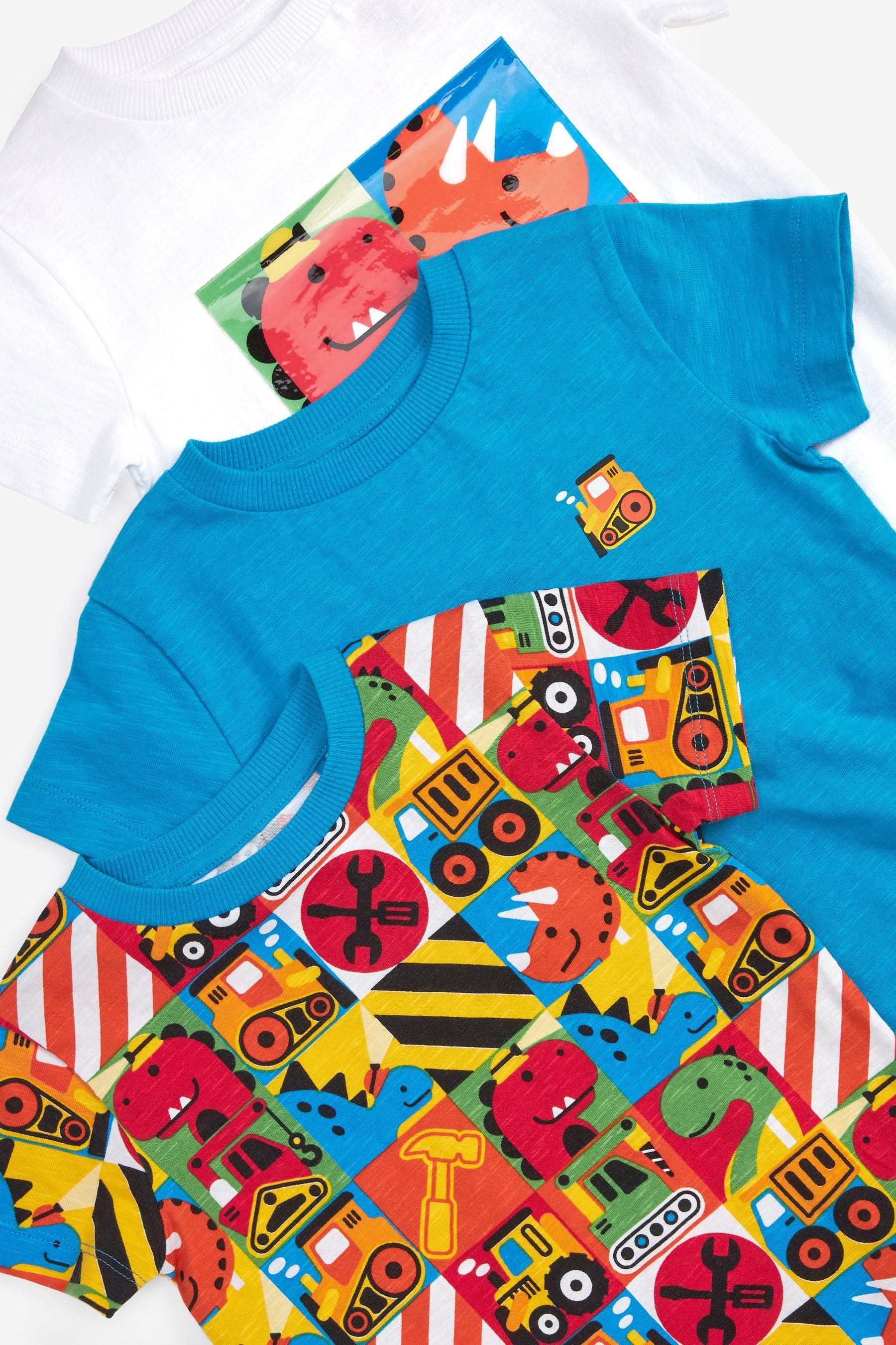 Rainbow Dino Boxes 3 Pack T-Shirts (3mths-7yrs)