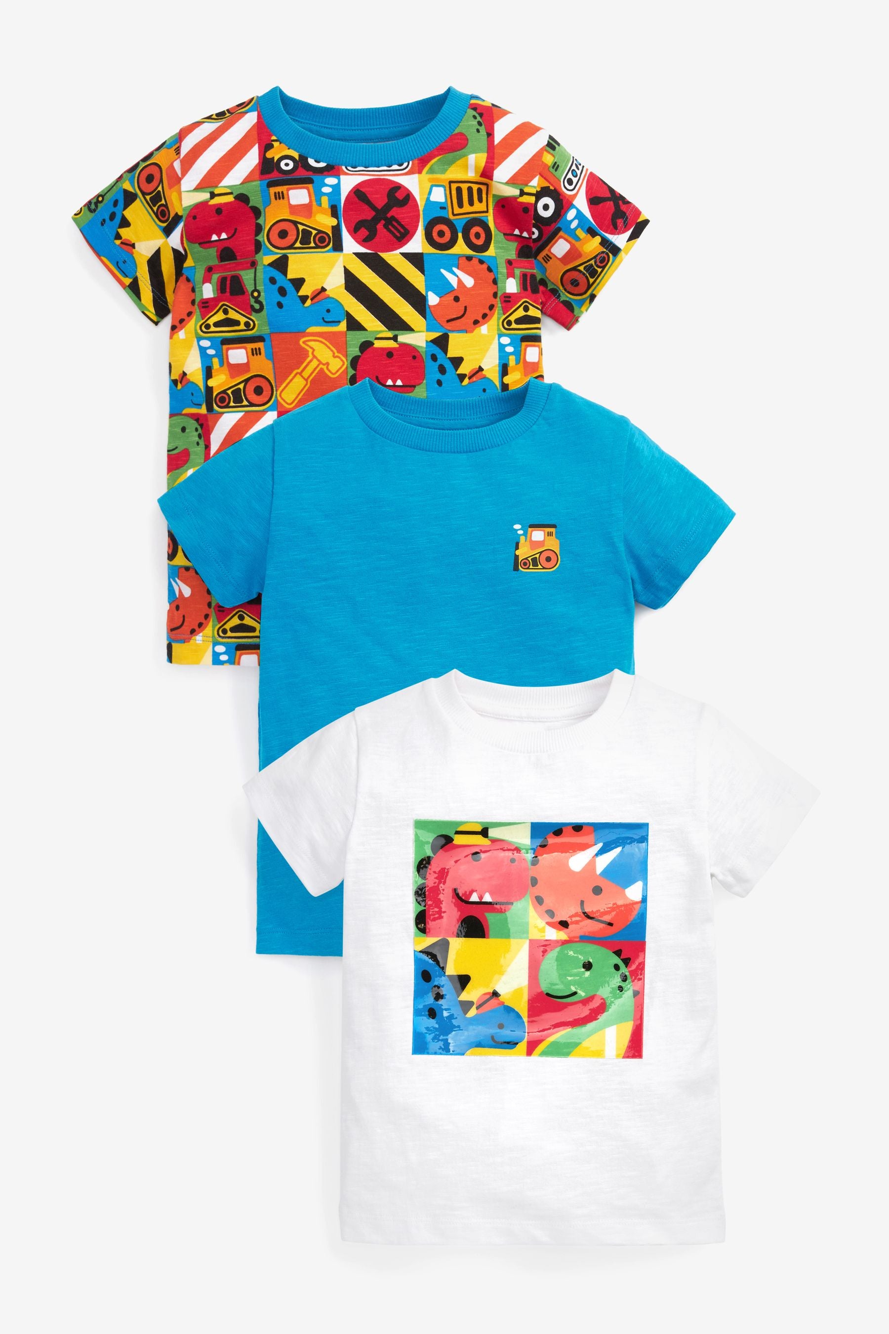 Rainbow Dino Boxes 3 Pack T-Shirts (3mths-7yrs)