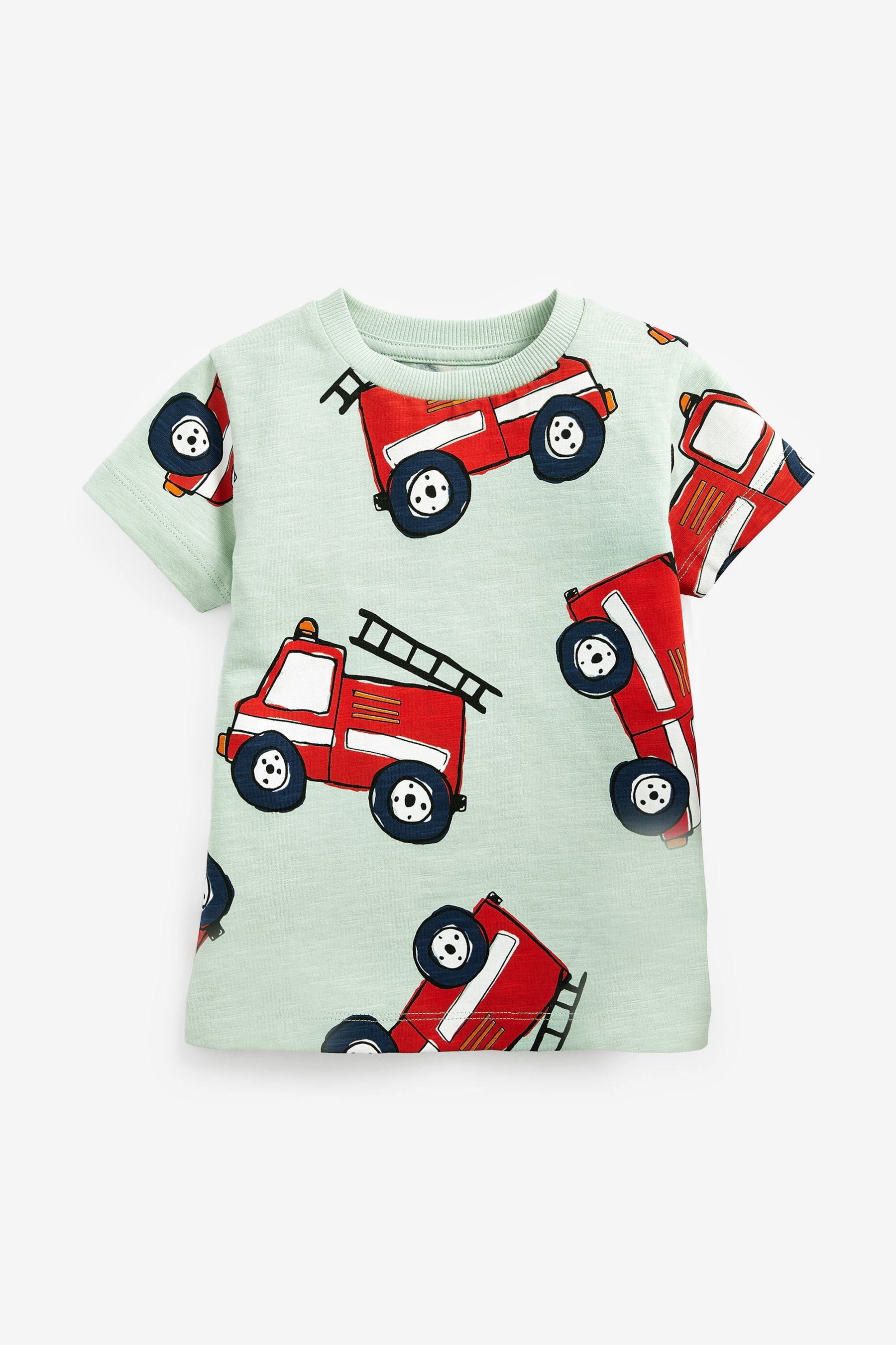 Blue/Yellow Transport 3 Pack All Over Print T-Shirts (3mths-7yrs)