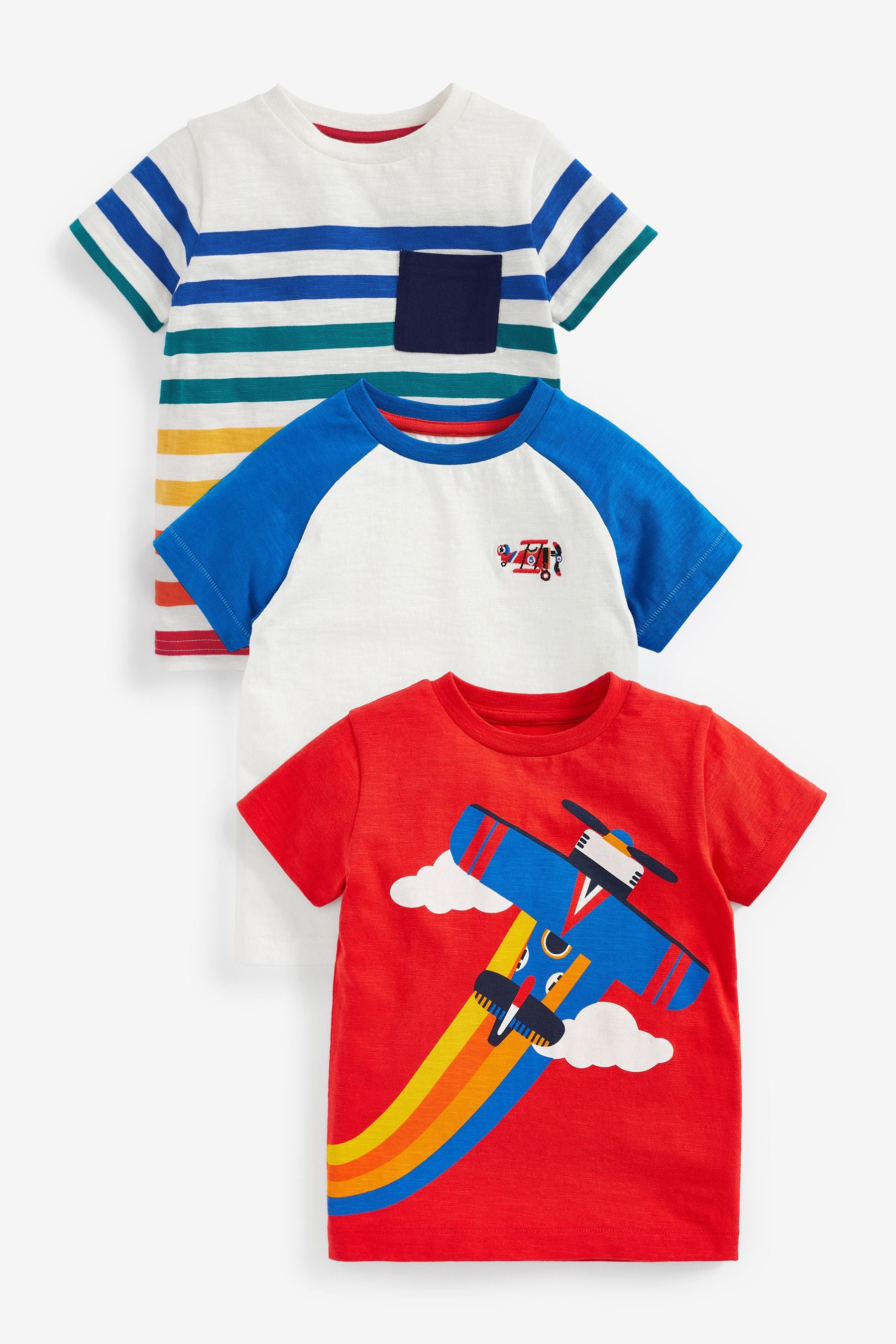 Red Aeroplane 3 Pack T-Shirts (3mths-7yrs)