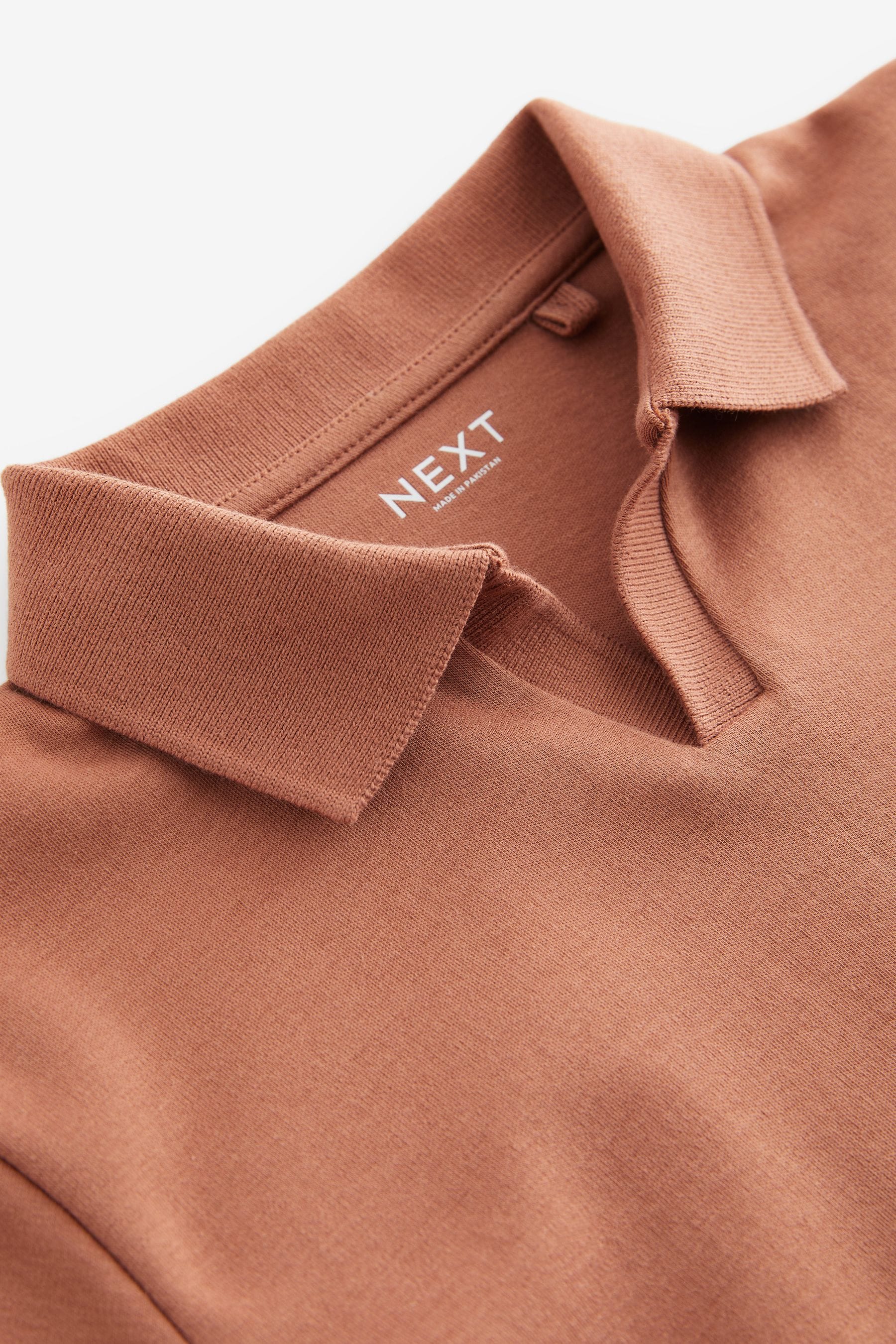 Rust Brown Revere Collar Short Sleeve Polo Shirt (3-16yrs)