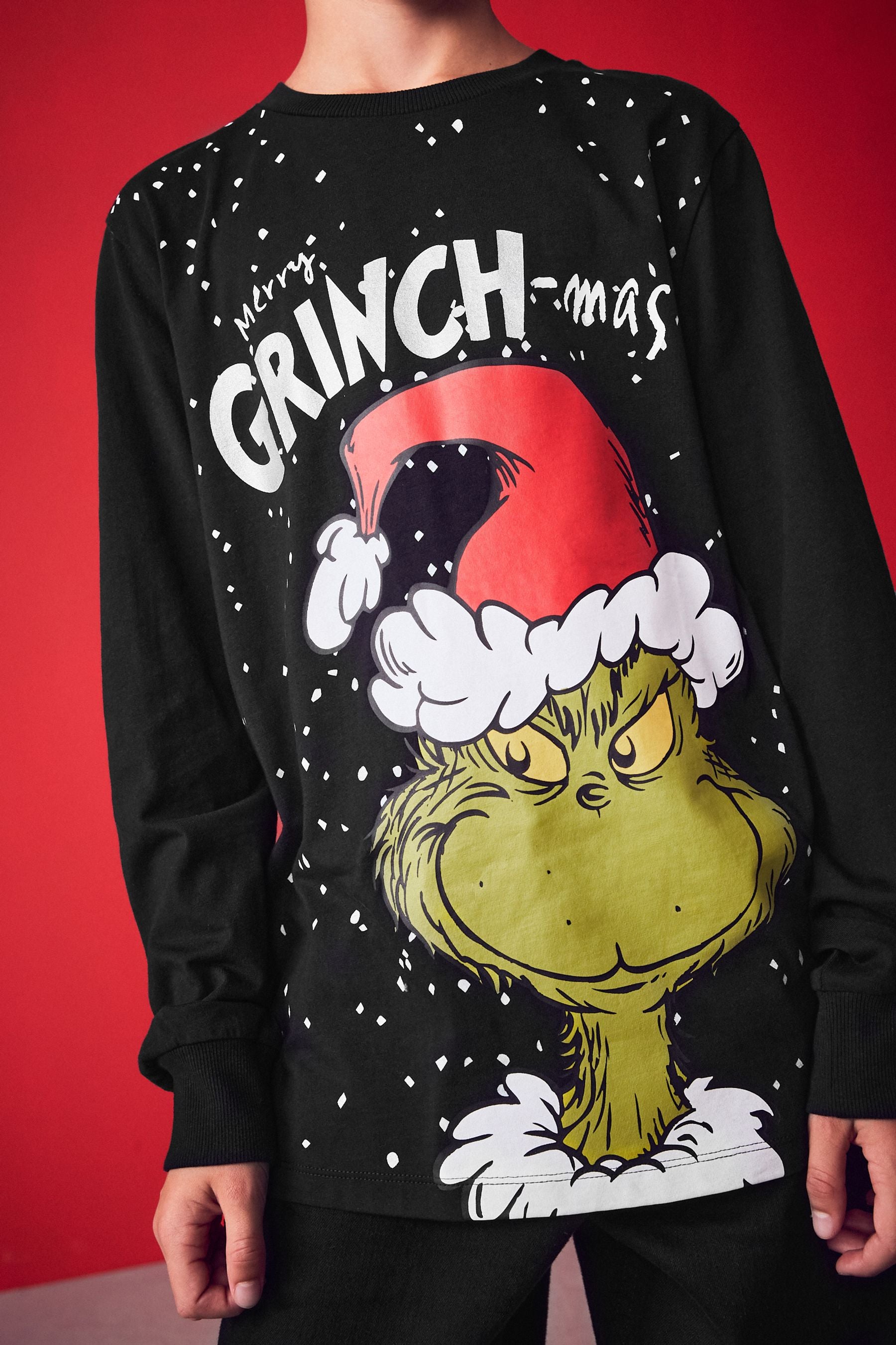 The Grinch Black Long Sleeve Christmas T-Shirt (3-16yrs)