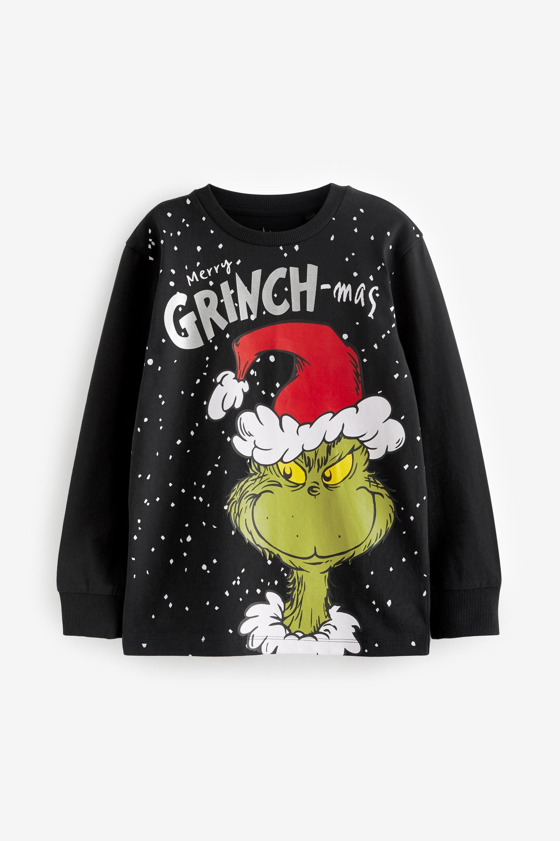 The Grinch Black Long Sleeve Christmas T-Shirt (3-16yrs)