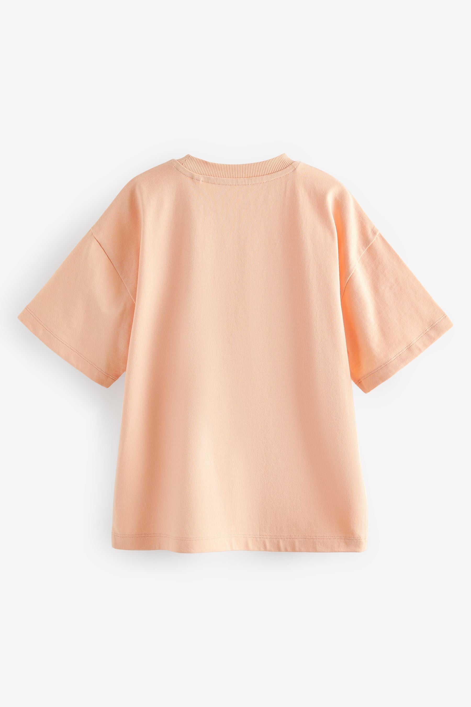 Orange Peach Oversized Cotton Short Sleeve T-Shirt (3-16yrs)