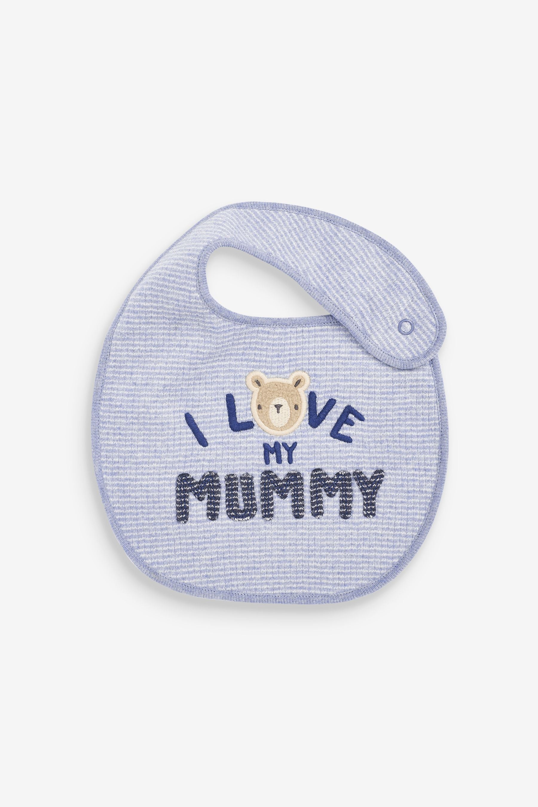 Navy Blue Mum/Dad Bear 2 Pack Regular Bibs