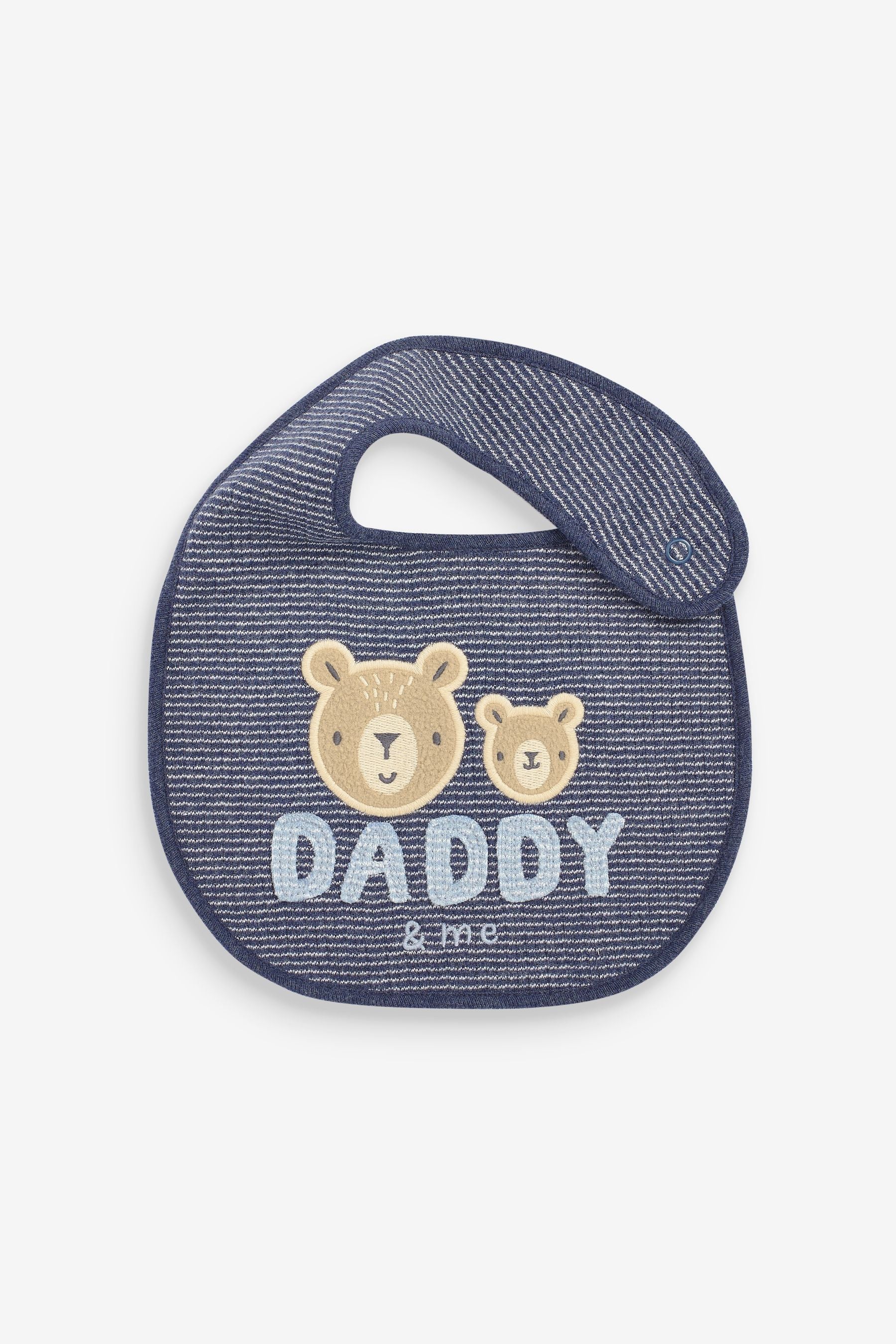 Navy Blue Mum/Dad Bear 2 Pack Regular Bibs