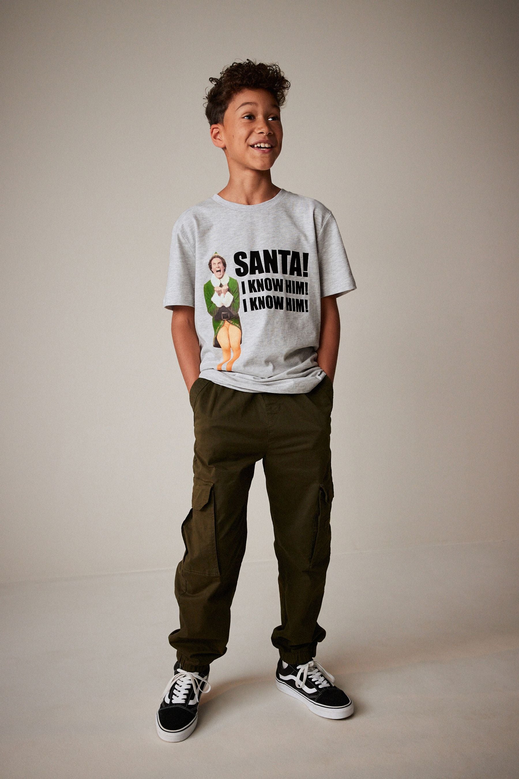 Grey Elf Short Sleeve Christmas T-Shirt (3-16yrs)