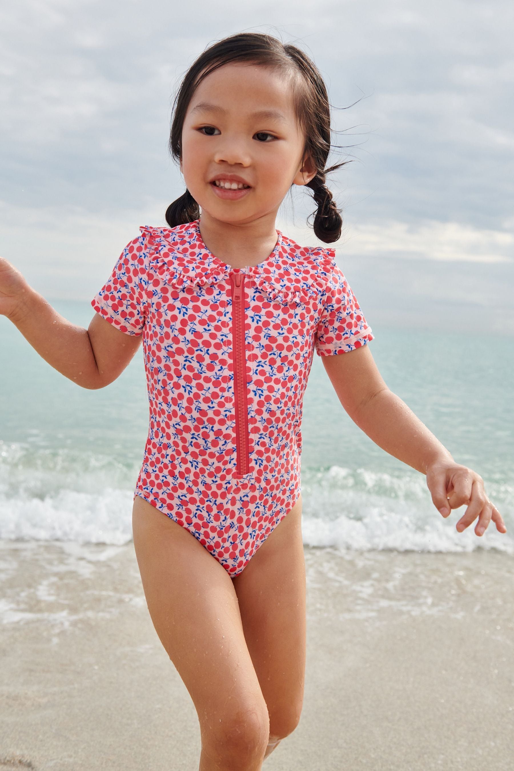 Red Collared Swimsuit (3mths-7yrs)