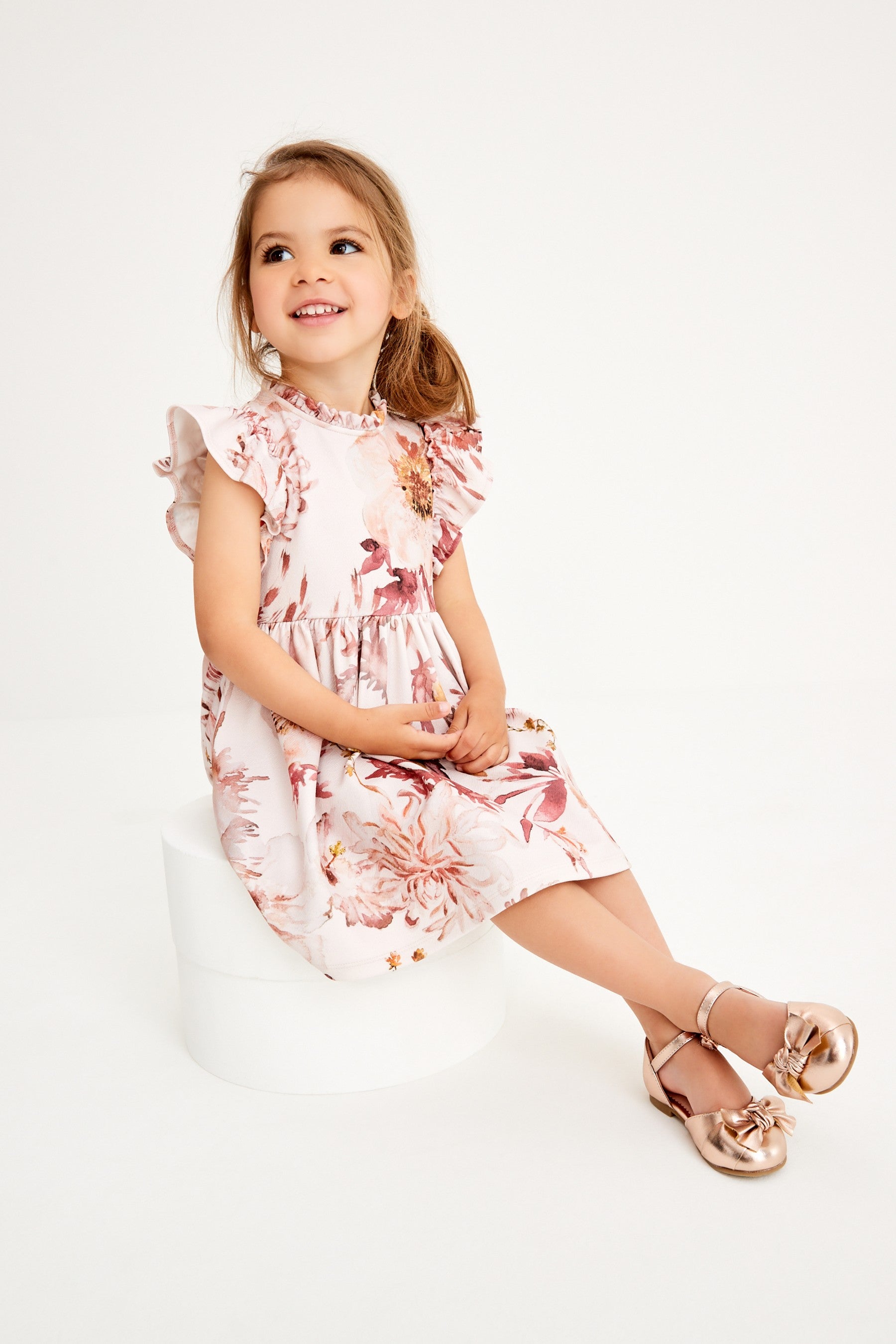 Pink Floral Ponte Dress (3mths-7yrs)